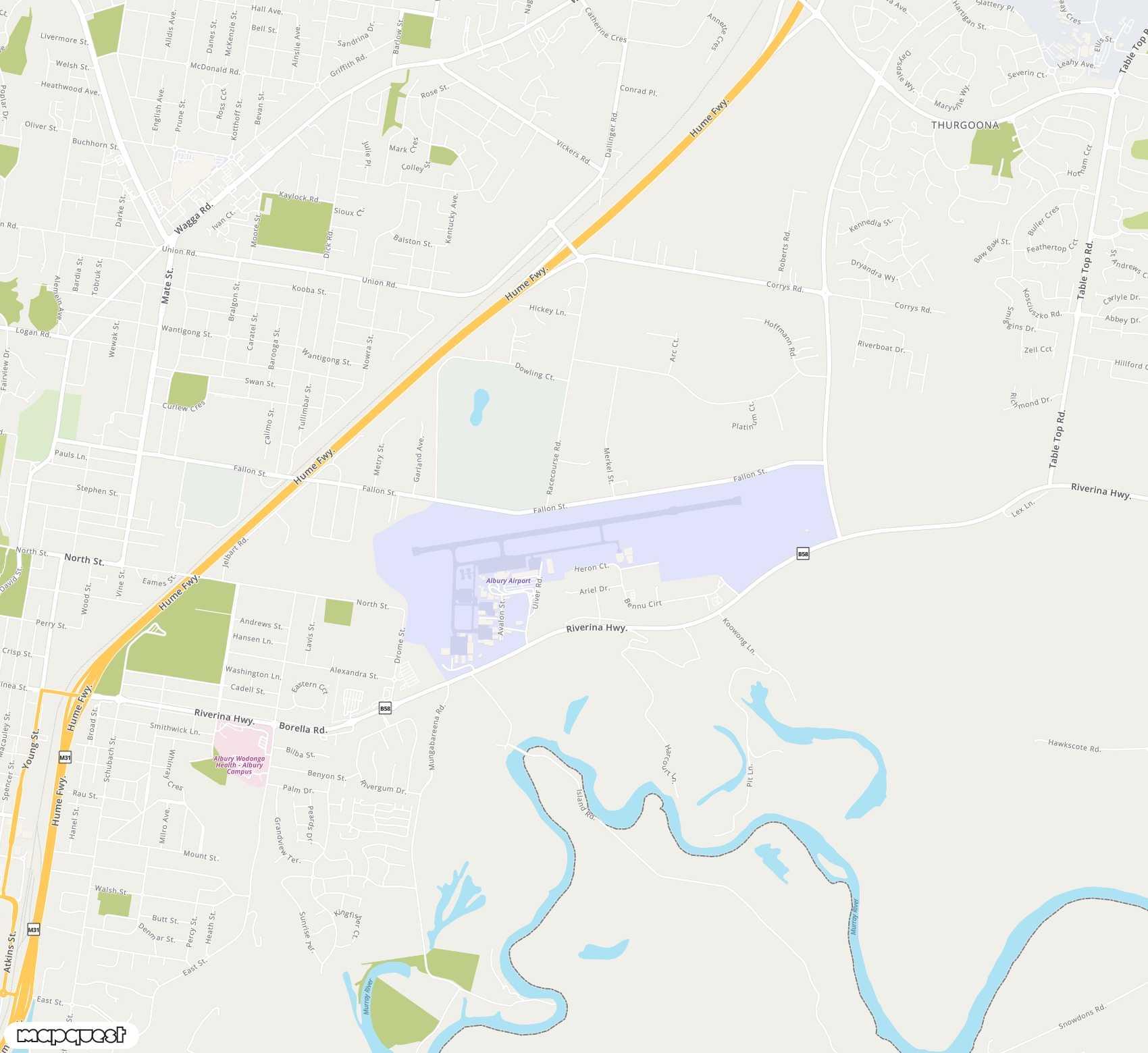 Carte de Albury <span>airport (ABX)</span>