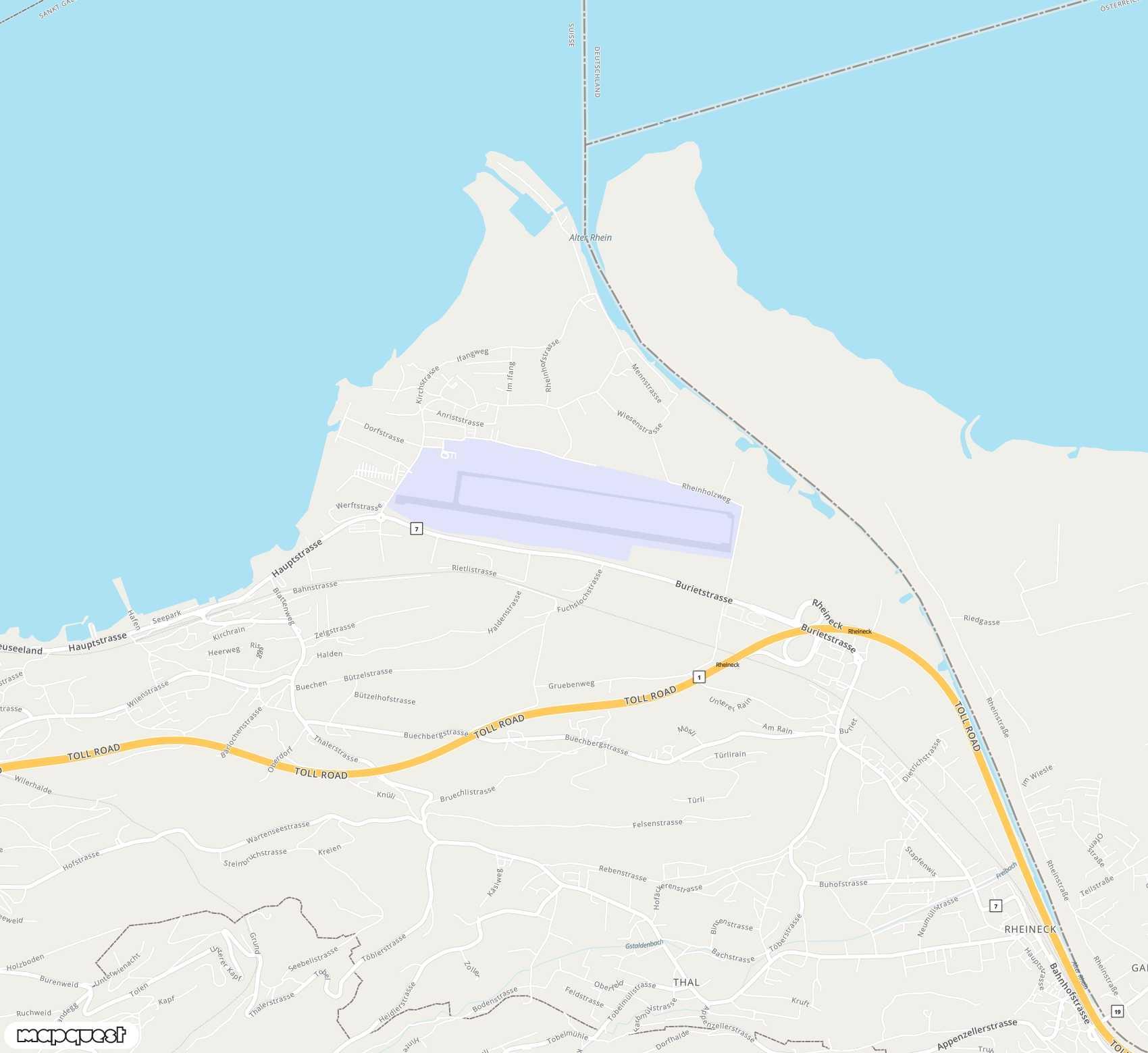 Carte de St Gallen Altenrhein <span>airport (ACH)</span>