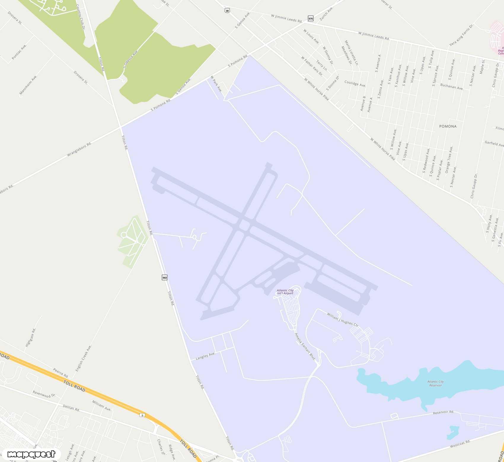 Carte de Atlantic City <span>airport (ACY)</span>