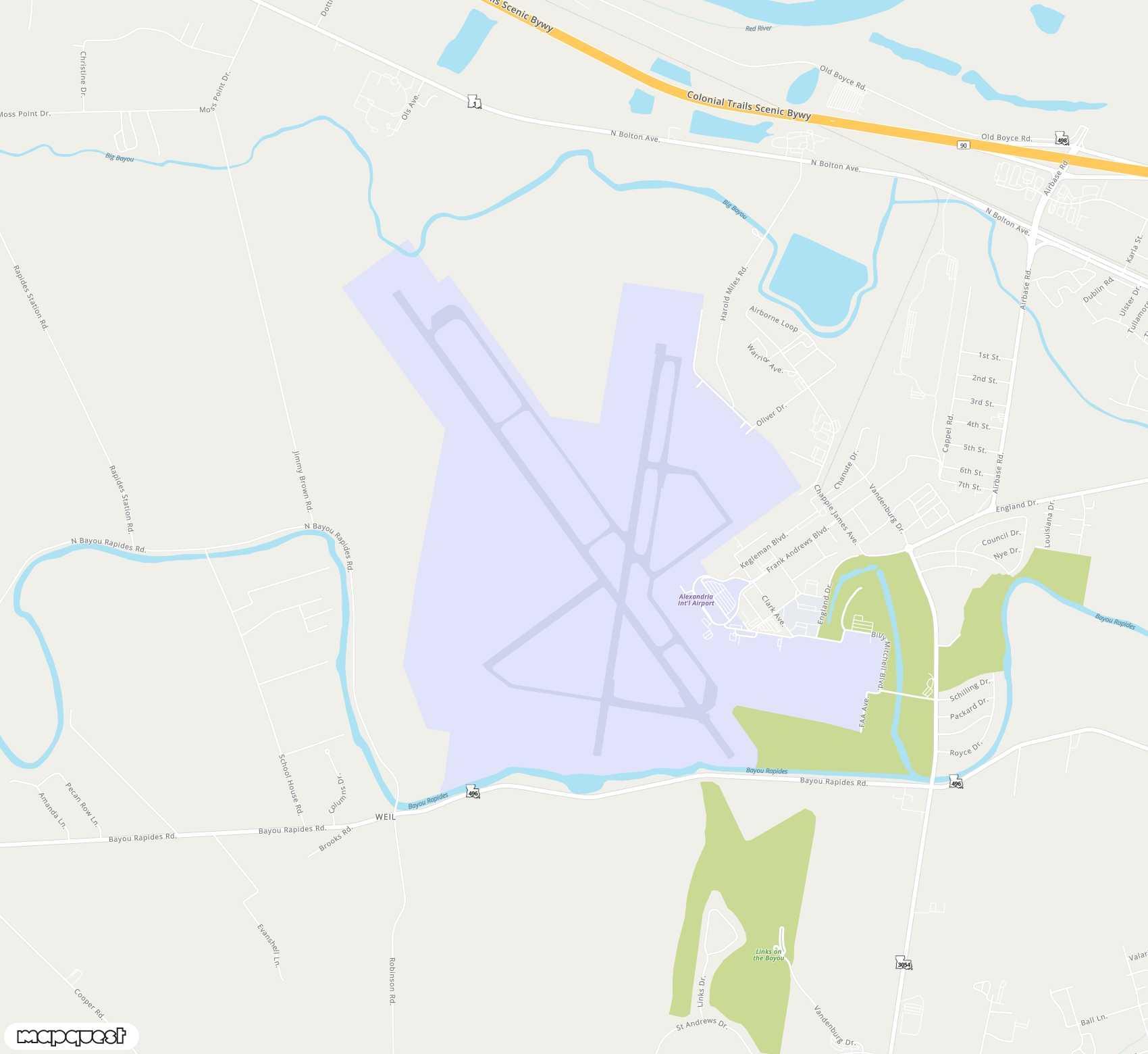 Carte de Alexandria <span>airport (AEX)</span>