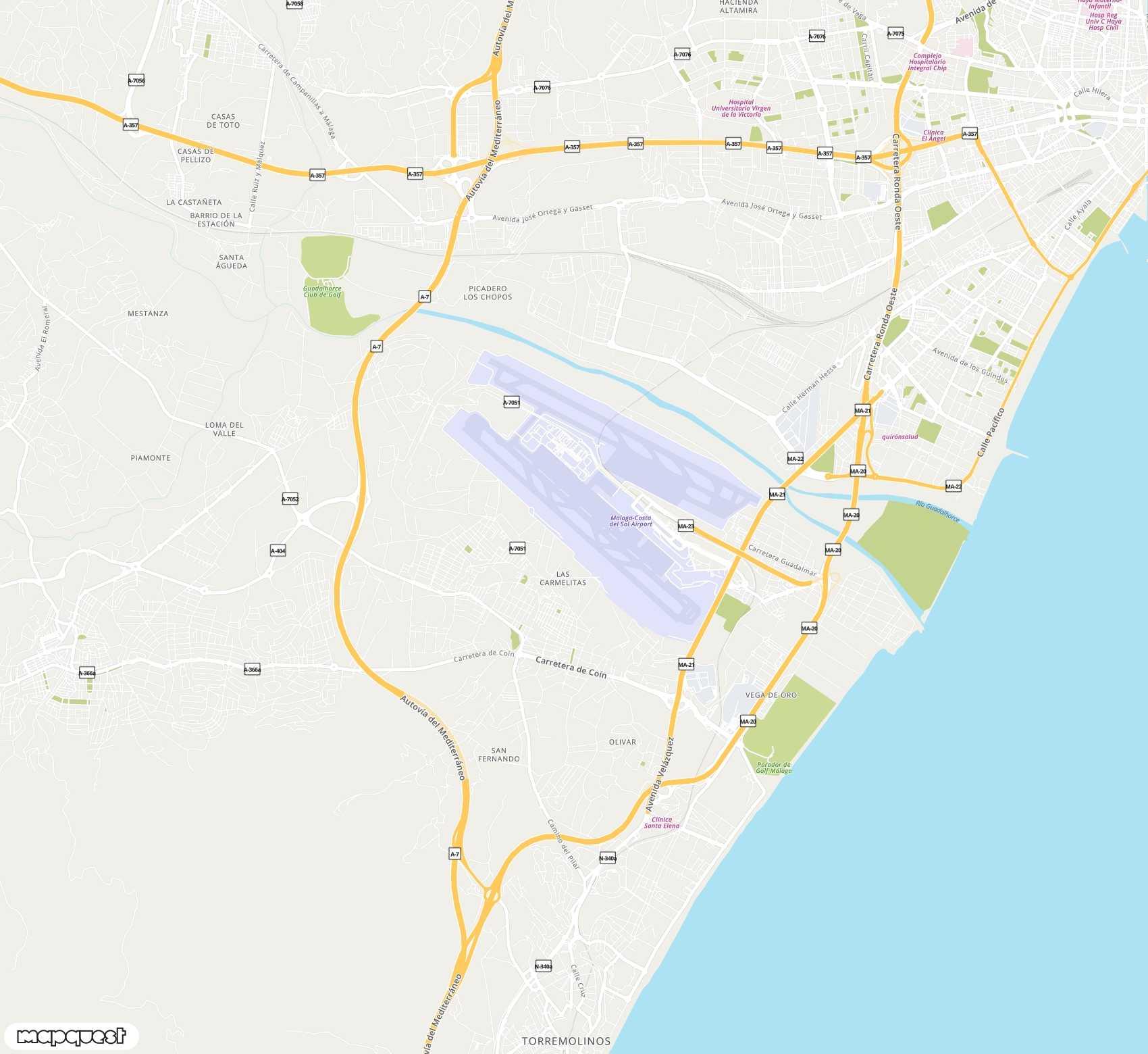 Carte de Málaga-Costa del Sol <span>international airport (AGP)</span>