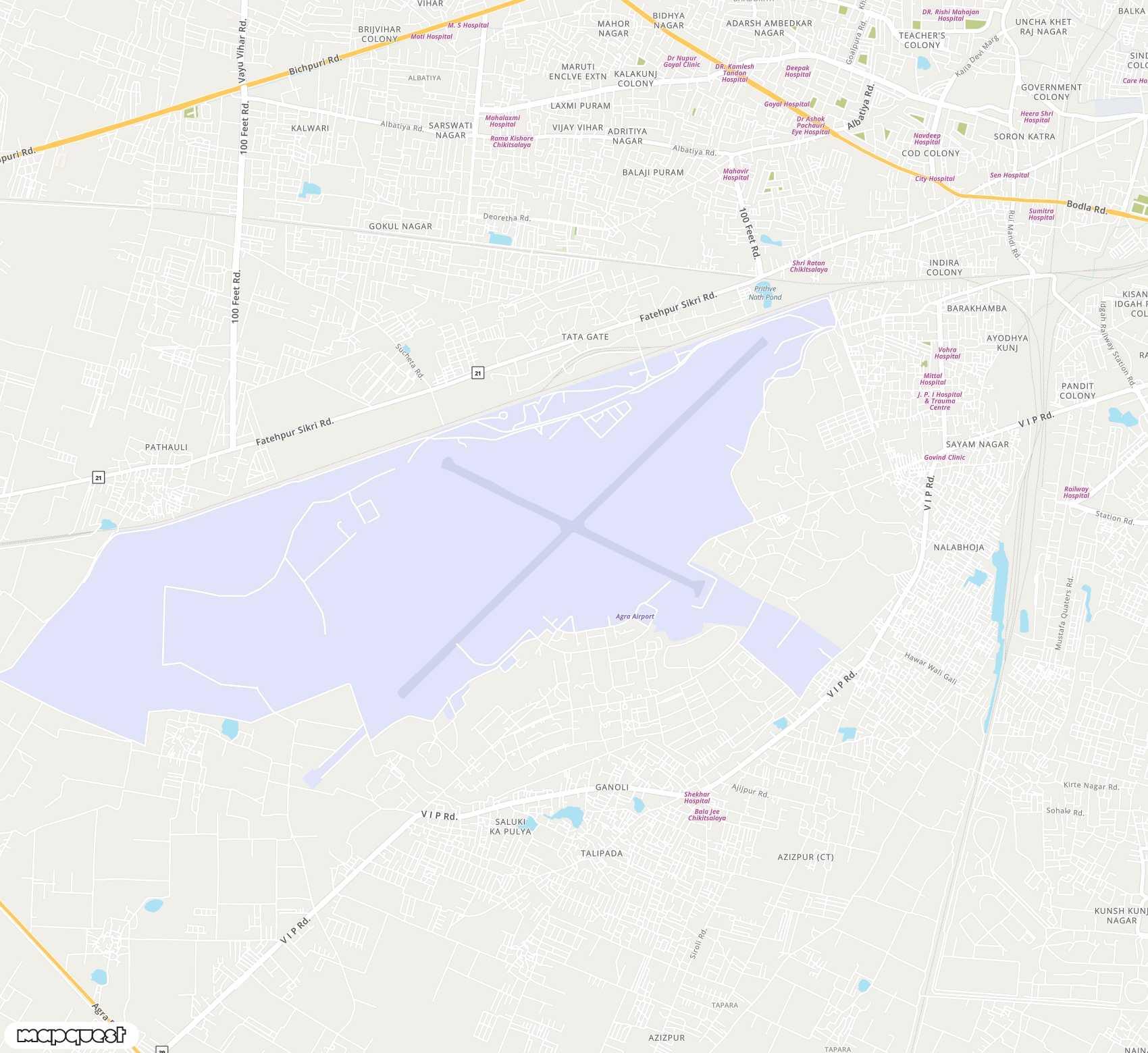 Carte de Agra / Agra Air Force Station <span>airport (AGR)</span>