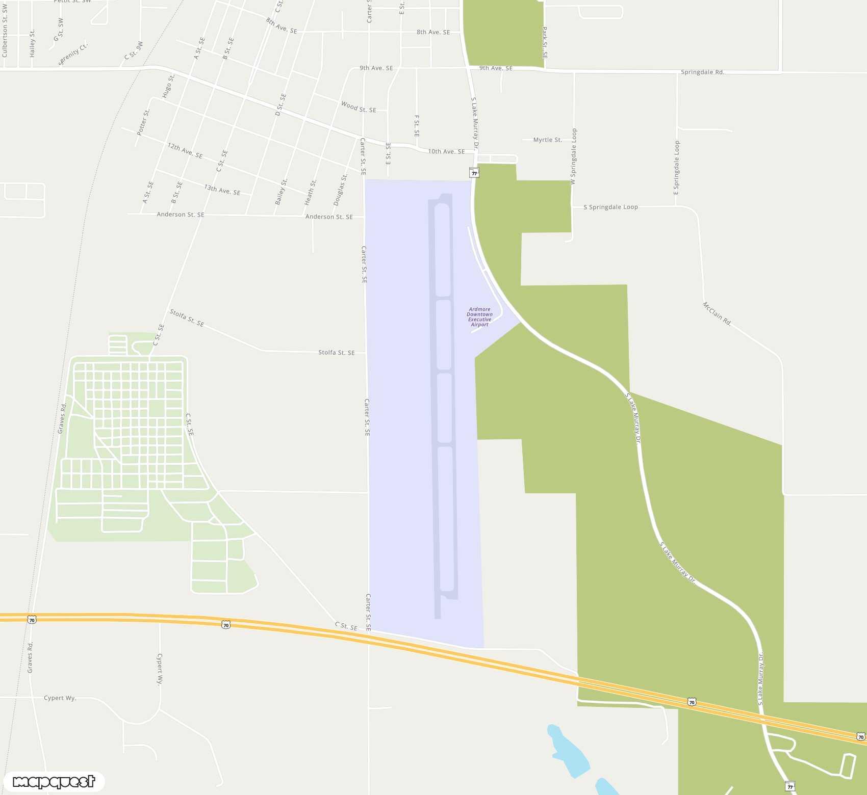 Carte de <span>Aérodrome de </span>Ardmore Downtown Executive<span>(AHD)</span>