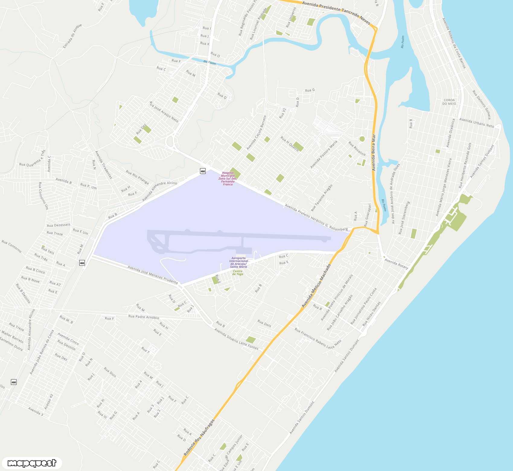 Carte de Aracaju - Santa Maria <span>airport (AJU)</span>