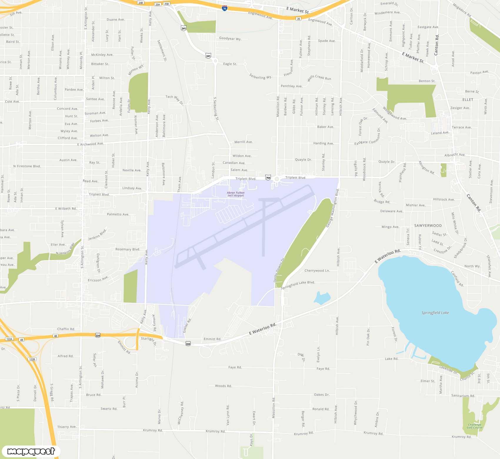 Carte de <span>Aéroport de </span>Akron Executive<span>(AKC)</span>