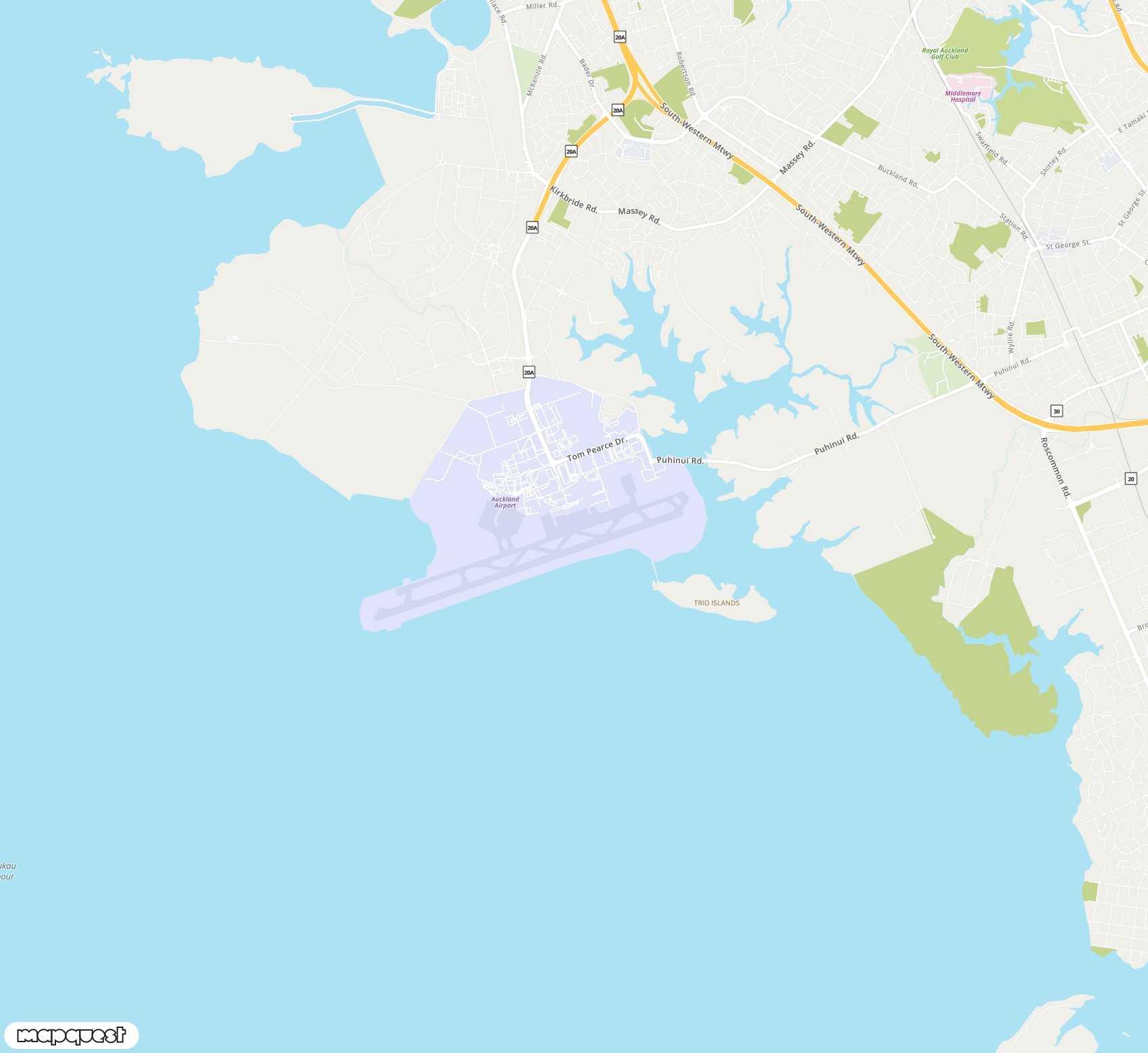 Carte de Auckland <span>international airport (AKL)</span>