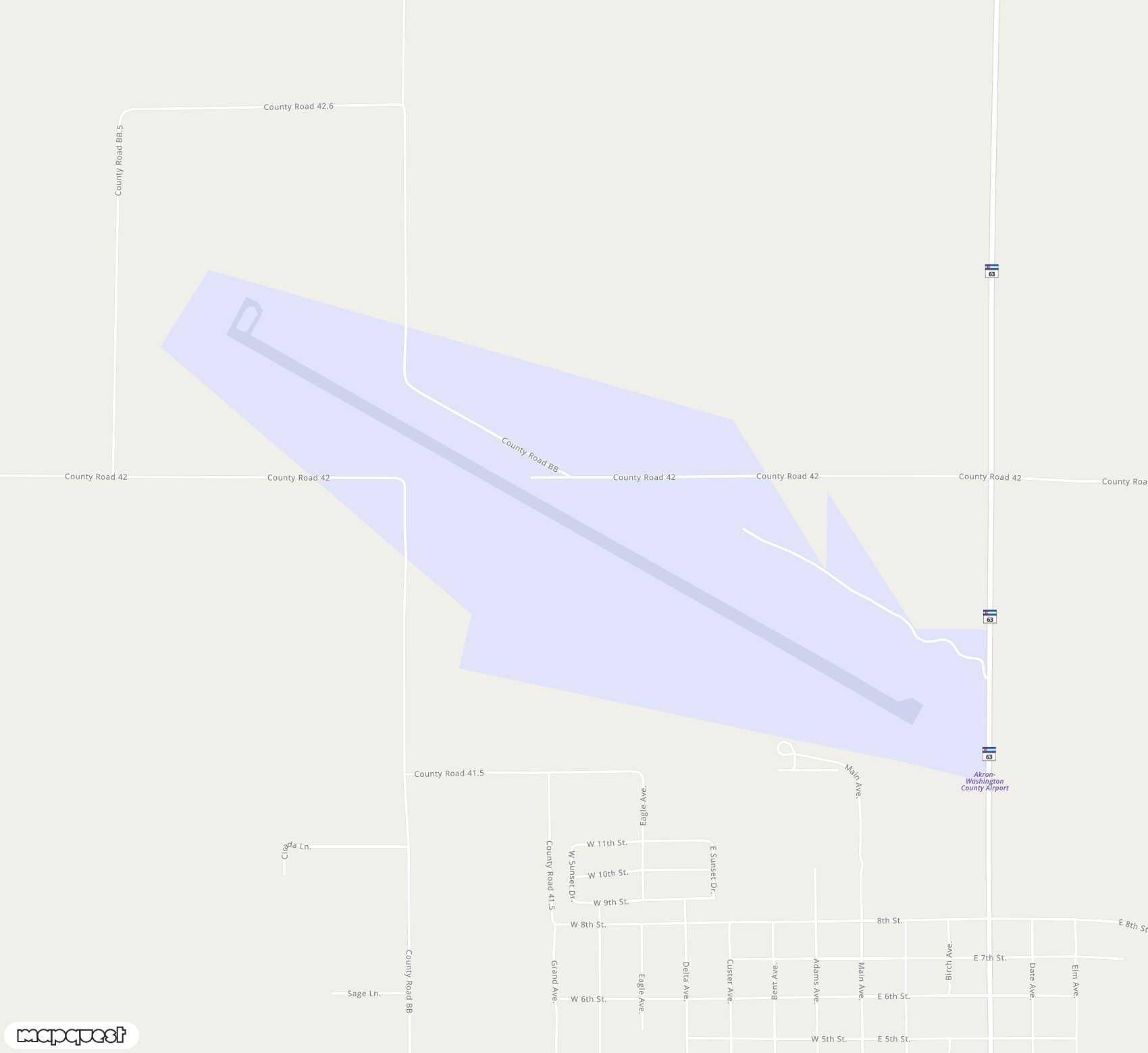 Carte de <span>Aérodrome de </span>Colorado Plains Regional<span>(AKO)</span>