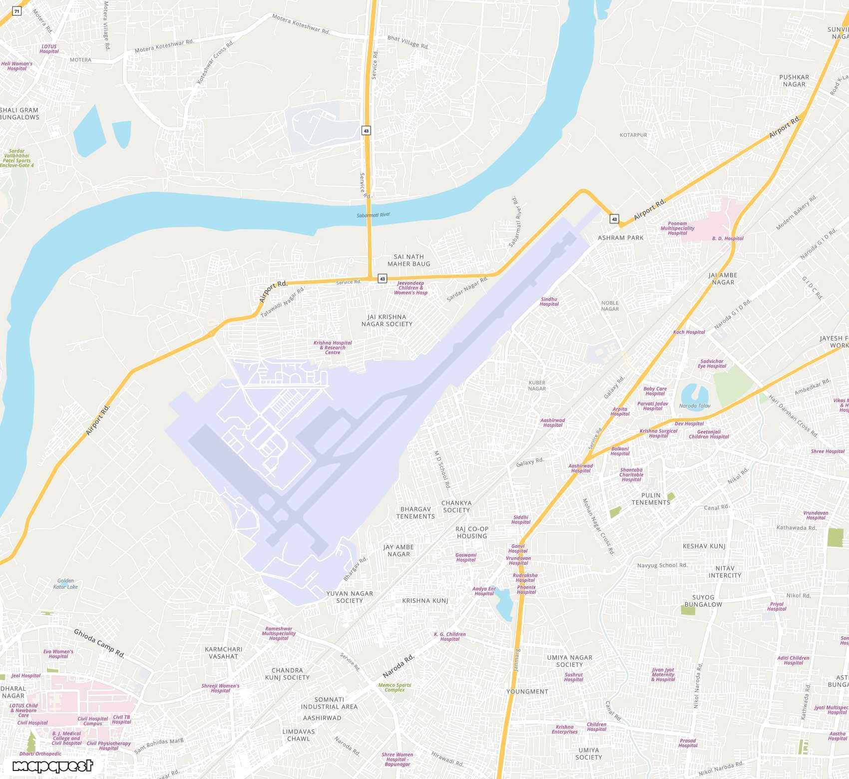 Carte de Sardar Vallabhbhai Patel <span>airport (AMD)</span>