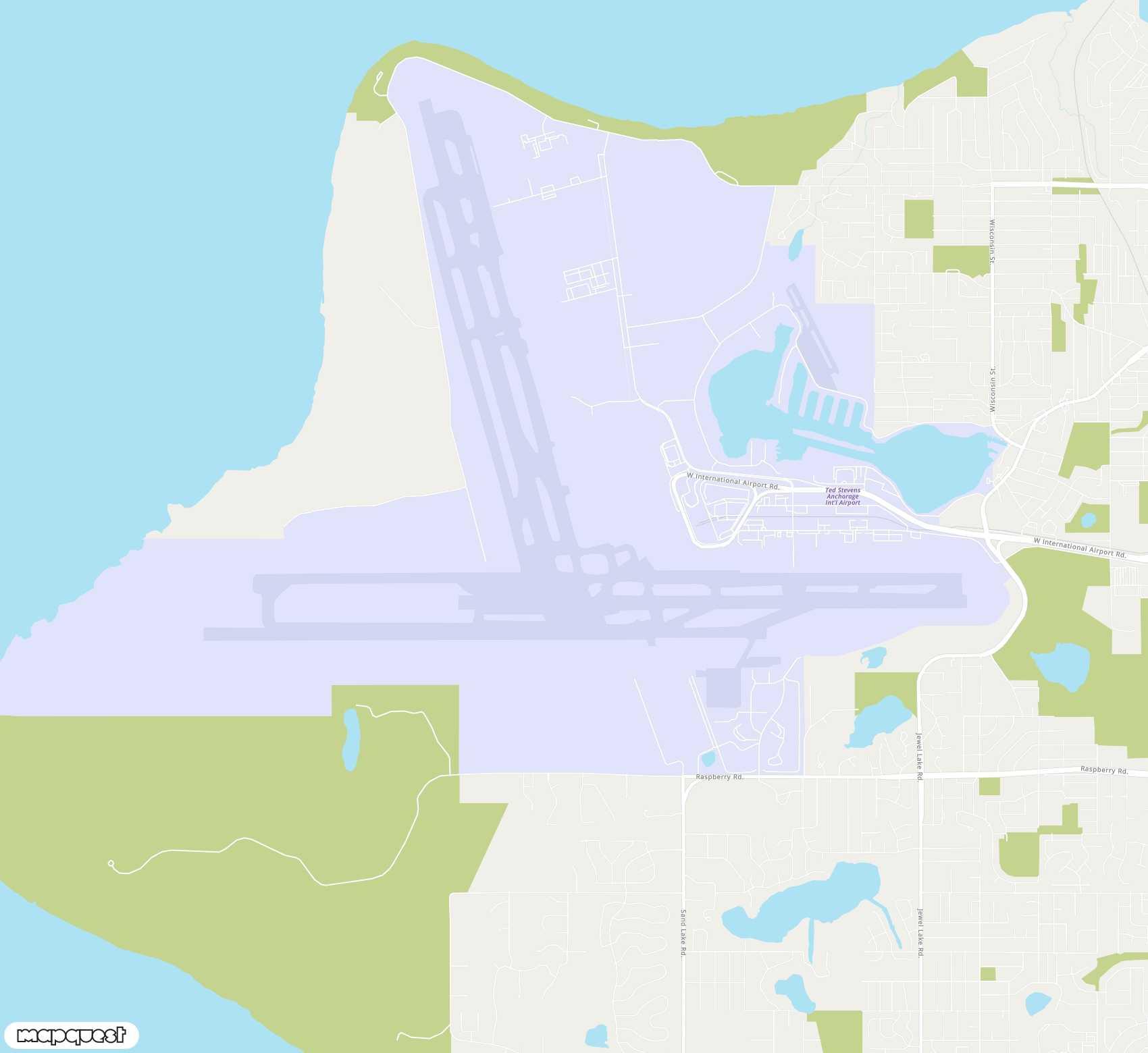 Carte de Ted Stevens Anchorage <span>international airport (ANC)</span>