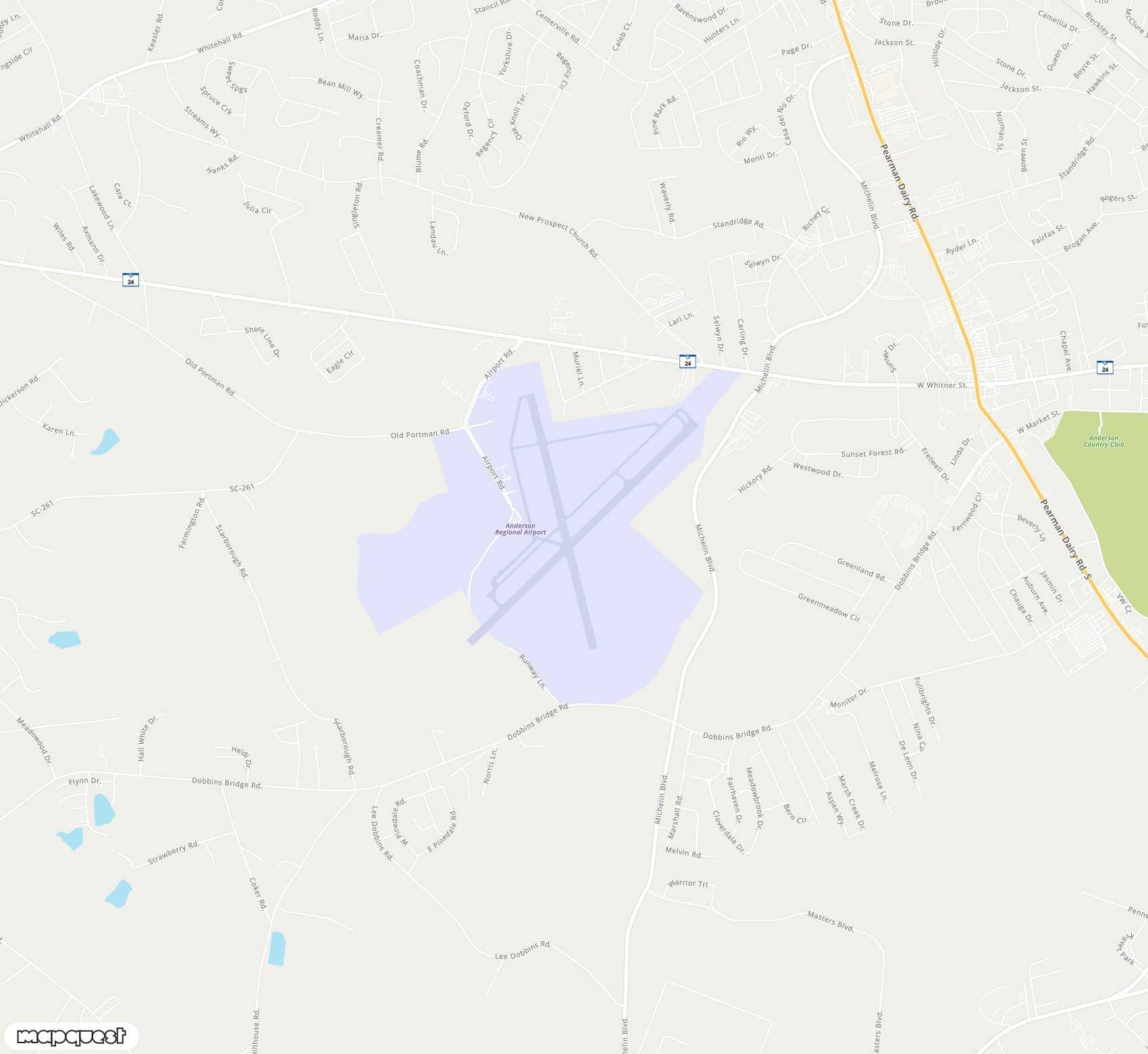 Carte de <span>Aéroport de </span>Anderson Regional<span>(AND)</span>