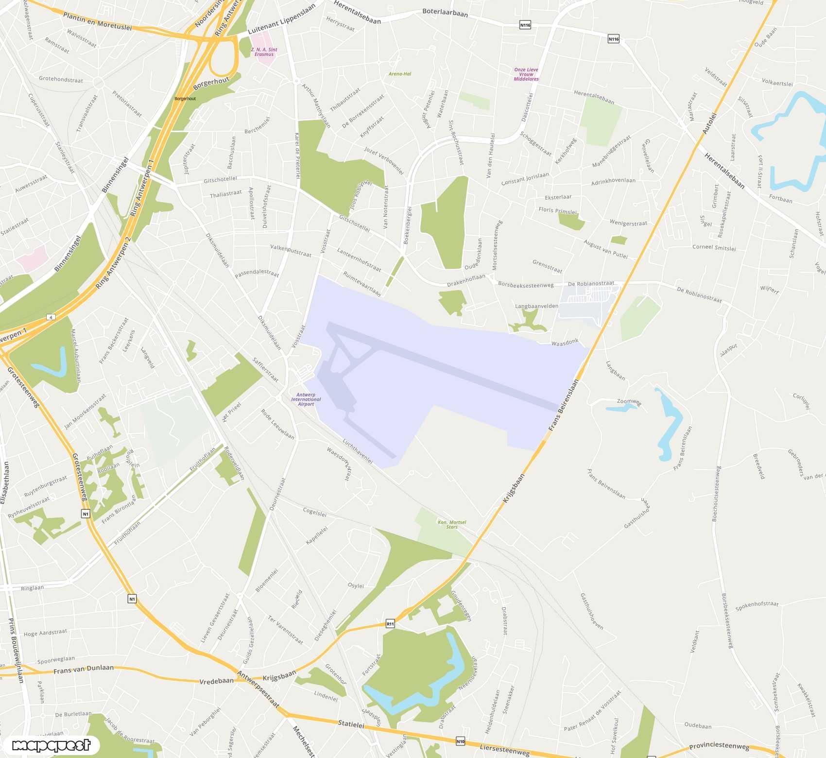 Carte de Antwerp (Deurne) <span>airport (ANR)</span>