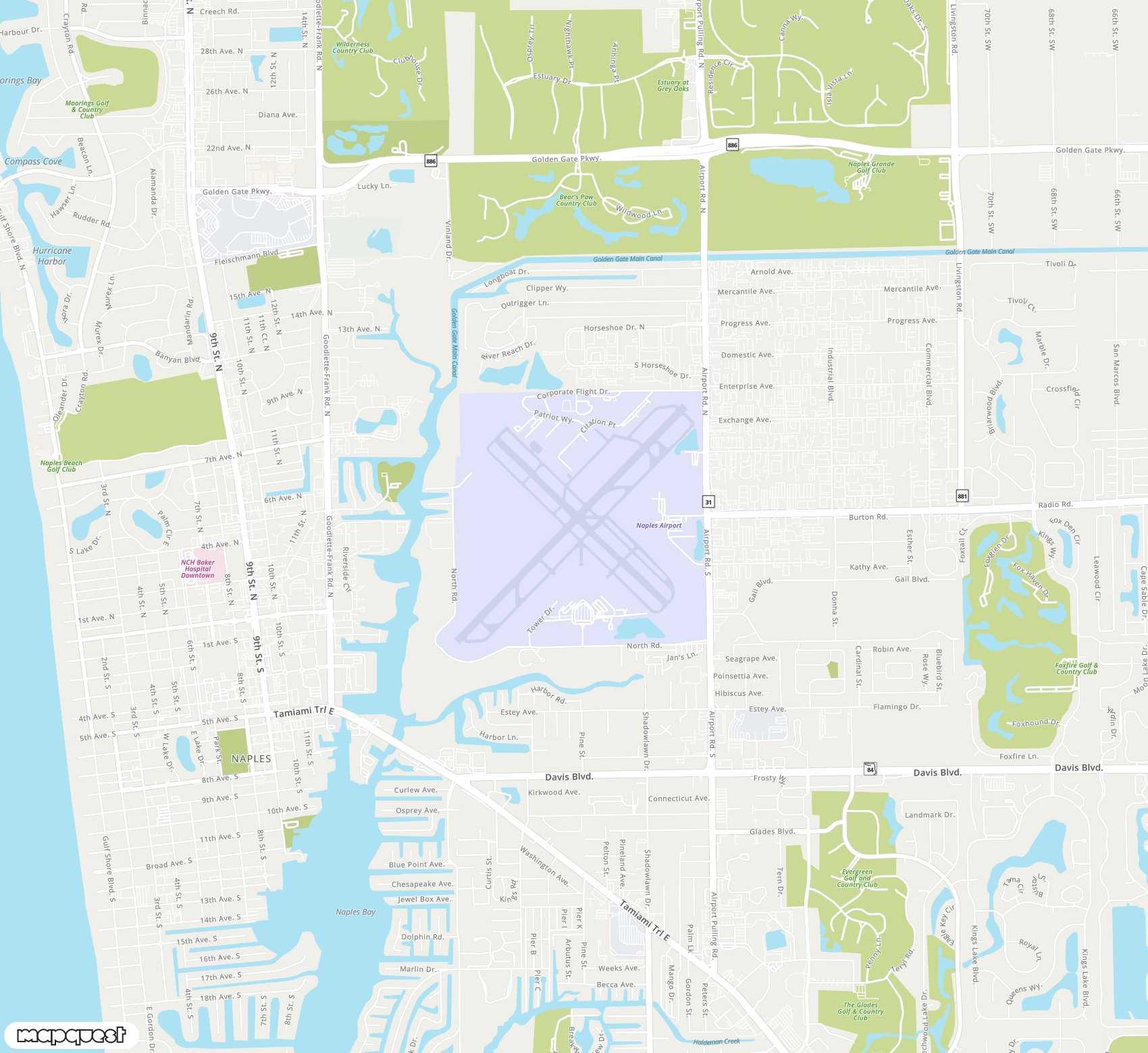 Carte de Naples Municipal <span>airport (APF)</span>