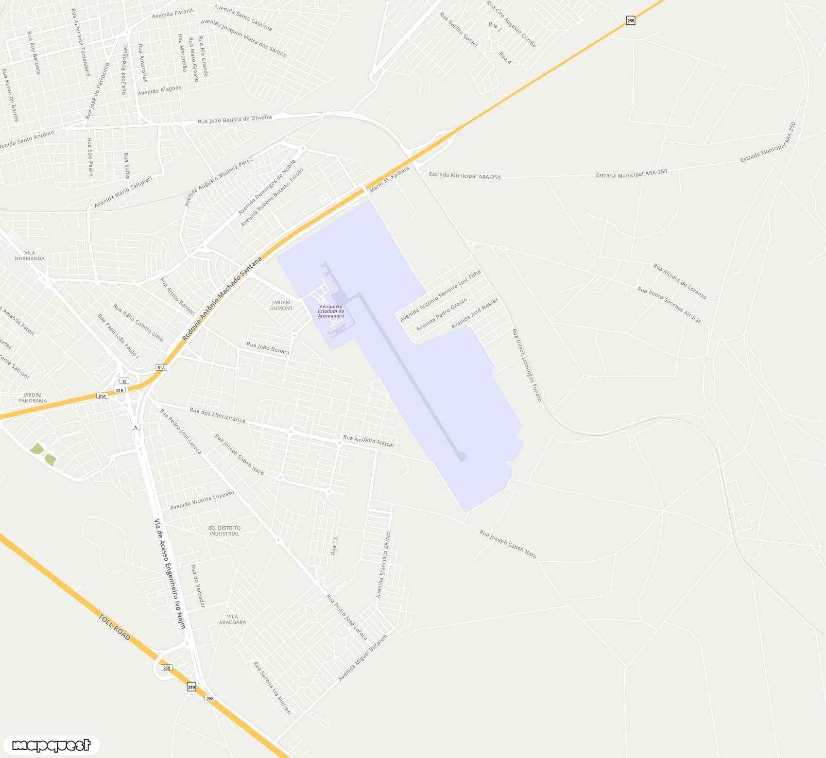 Carte de <span>Aéroport de </span>Araraquara<span>(AQA)</span>