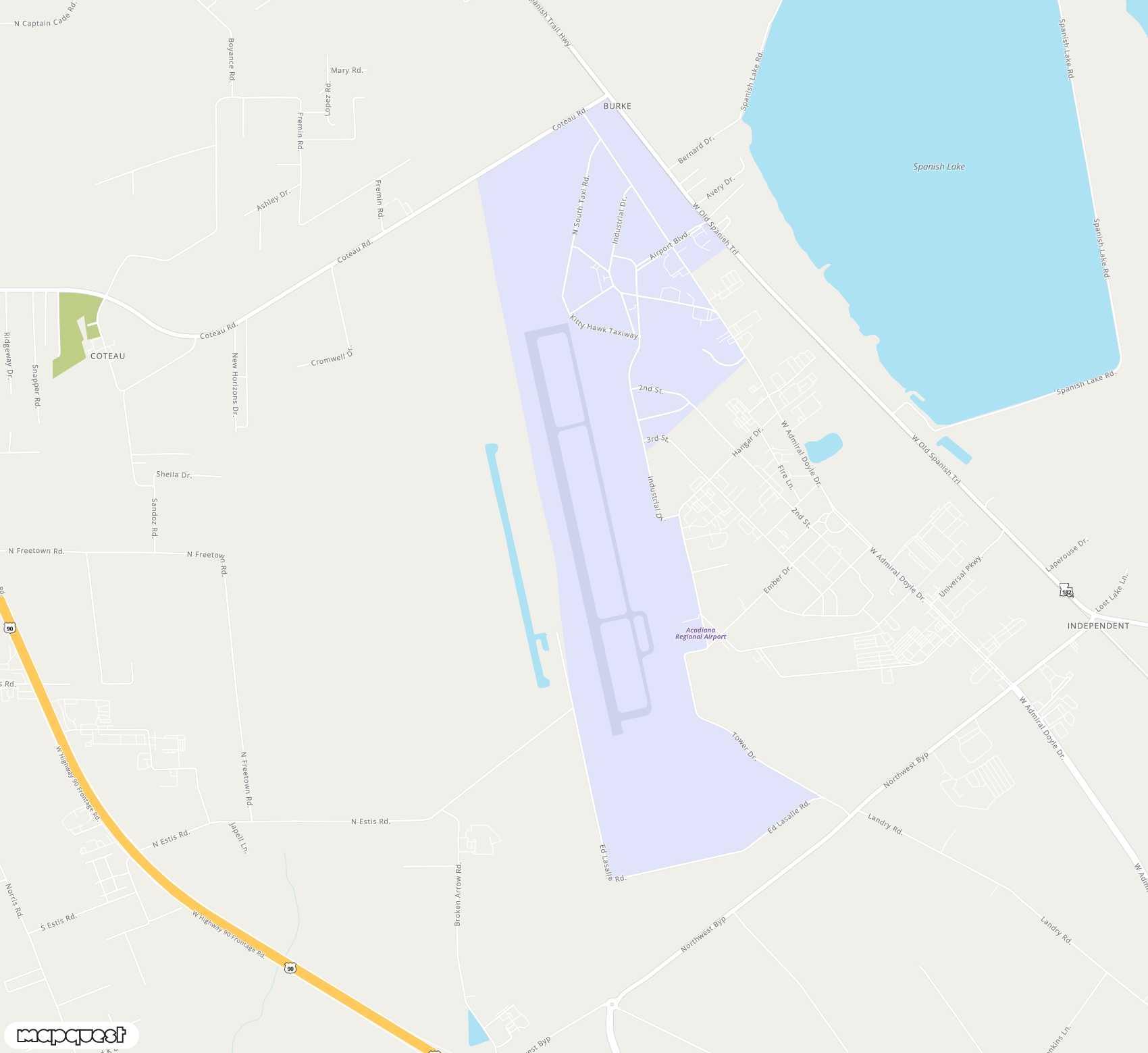 Carte de <span>Aéroport de </span>Acadiana Regional<span>(ARA)</span>