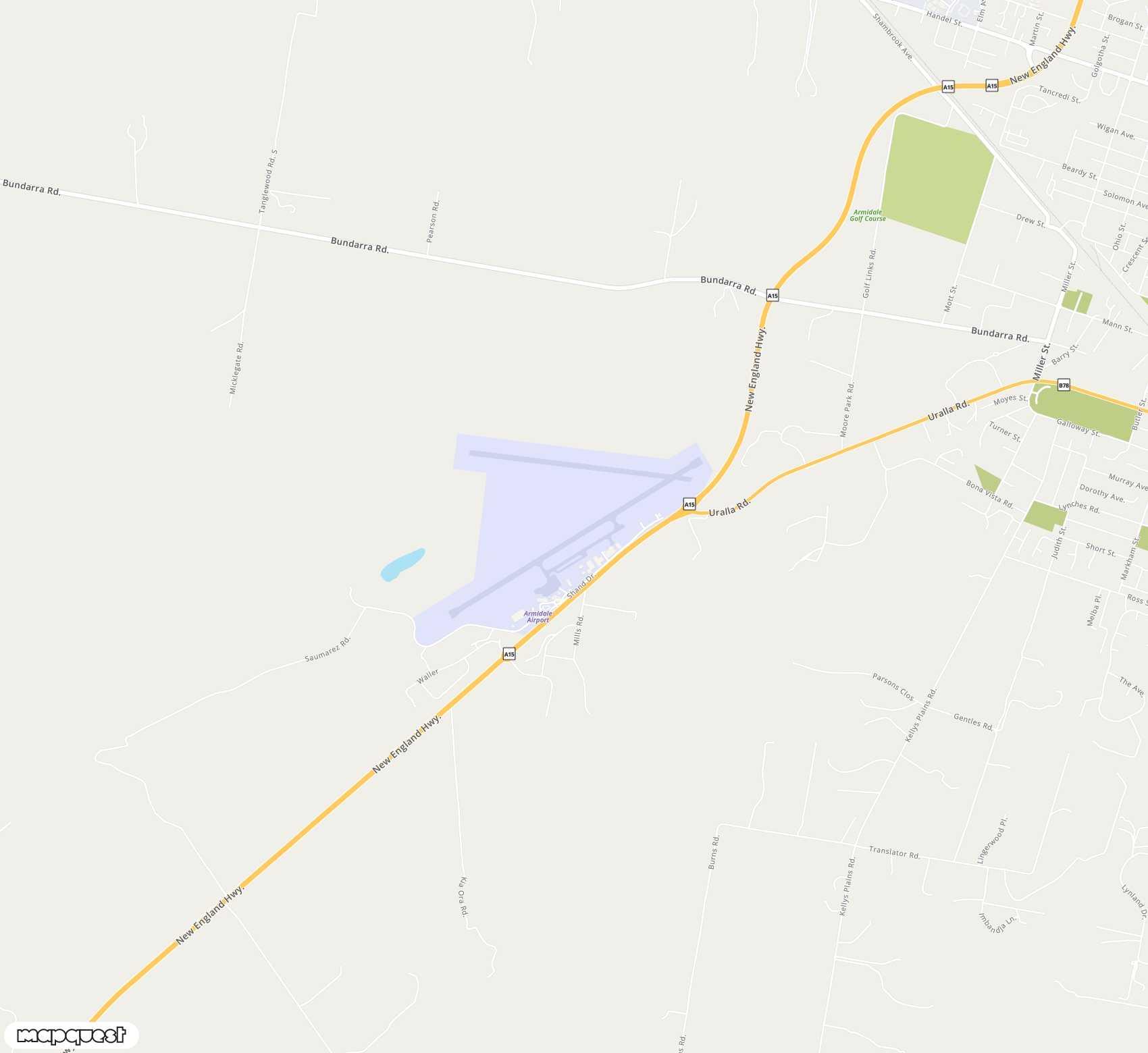 Carte de Armidale <span>airport (ARM)</span>