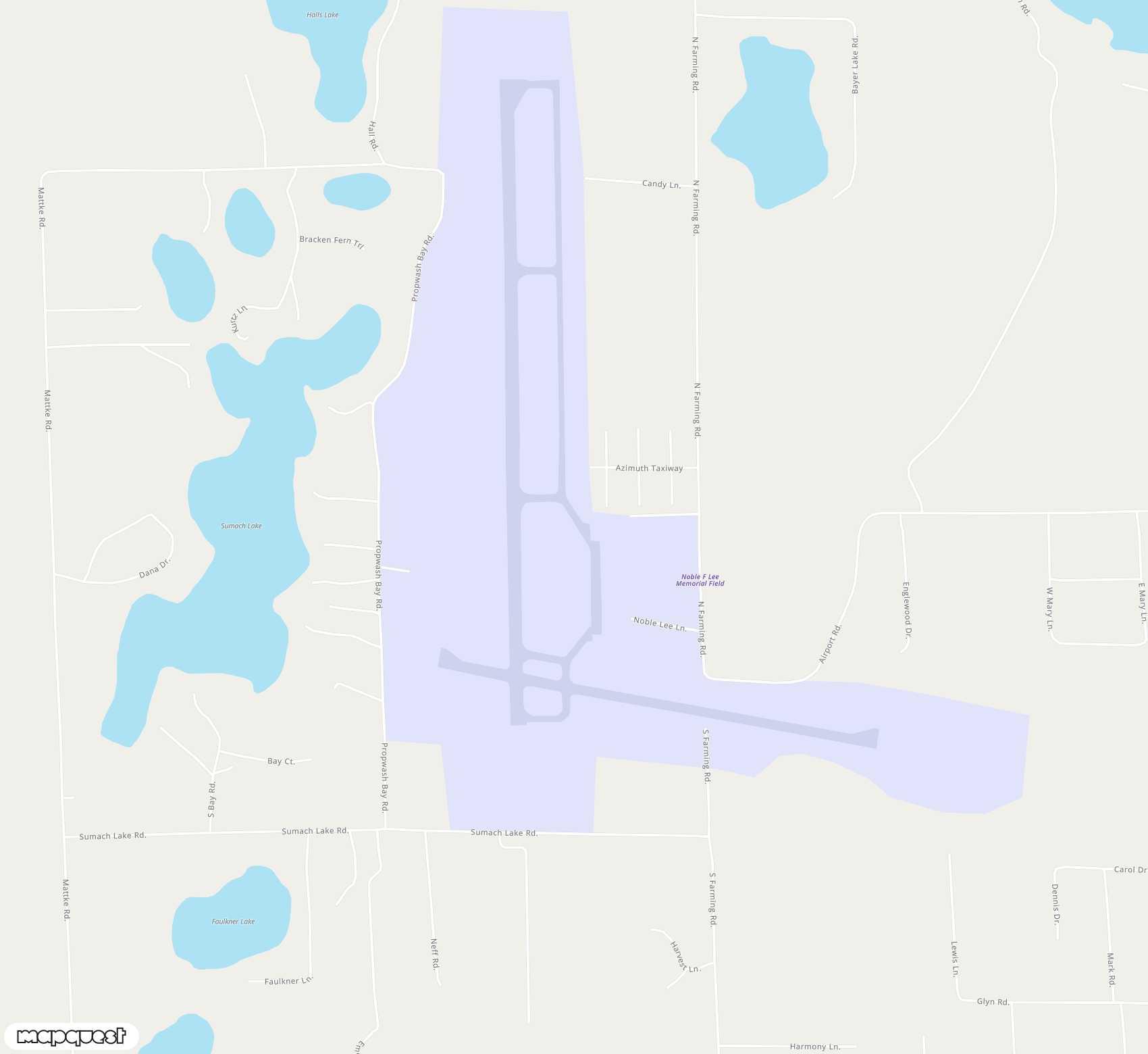 Carte de <span>Aérodrome de </span>Lakeland-Noble F. Lee Memorial field<span>(ARV)</span>
