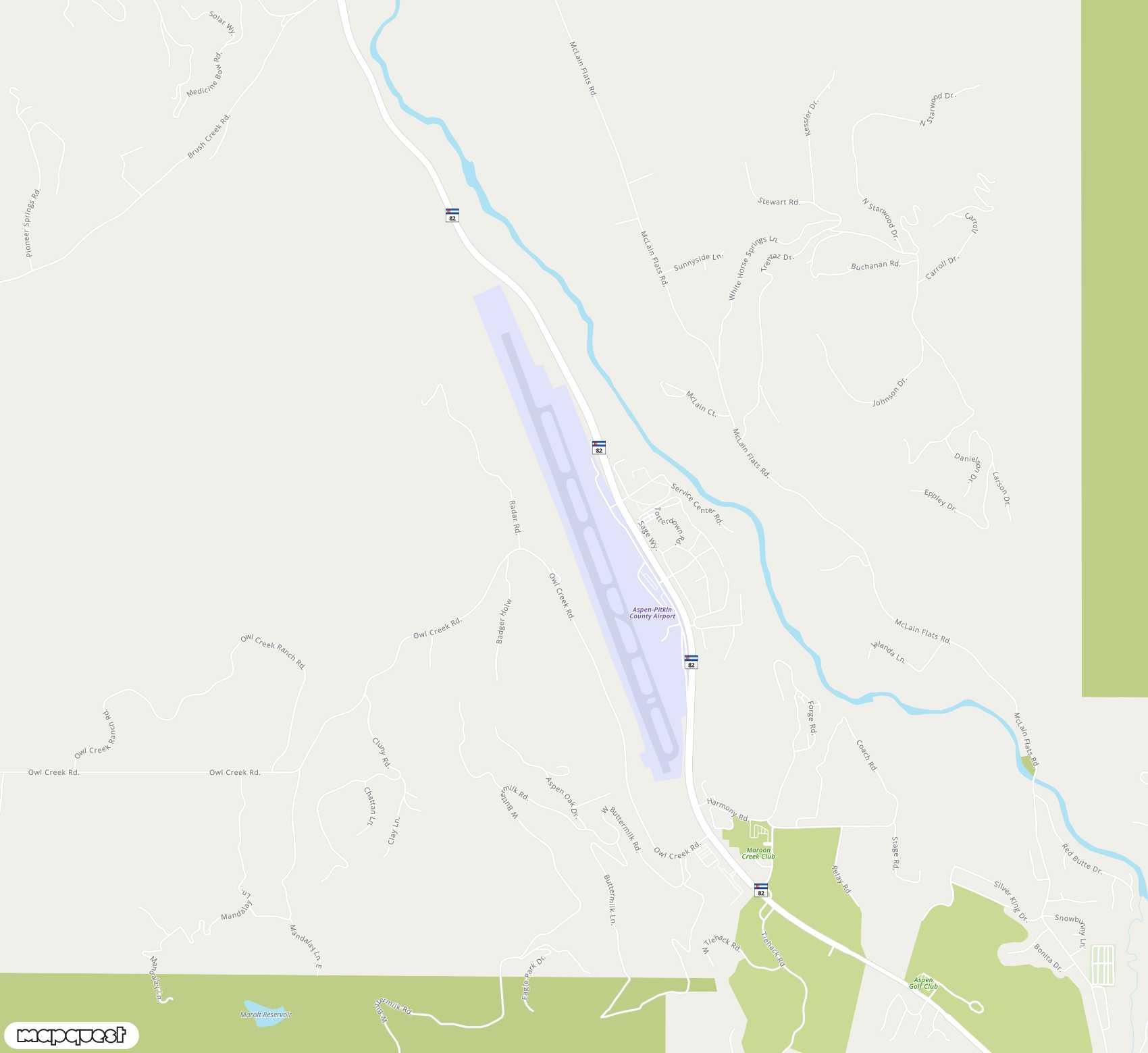 Carte de <span>Aéroport de </span>Aspen-Pitkin Co/Sardy Field<span>(ASE)</span>