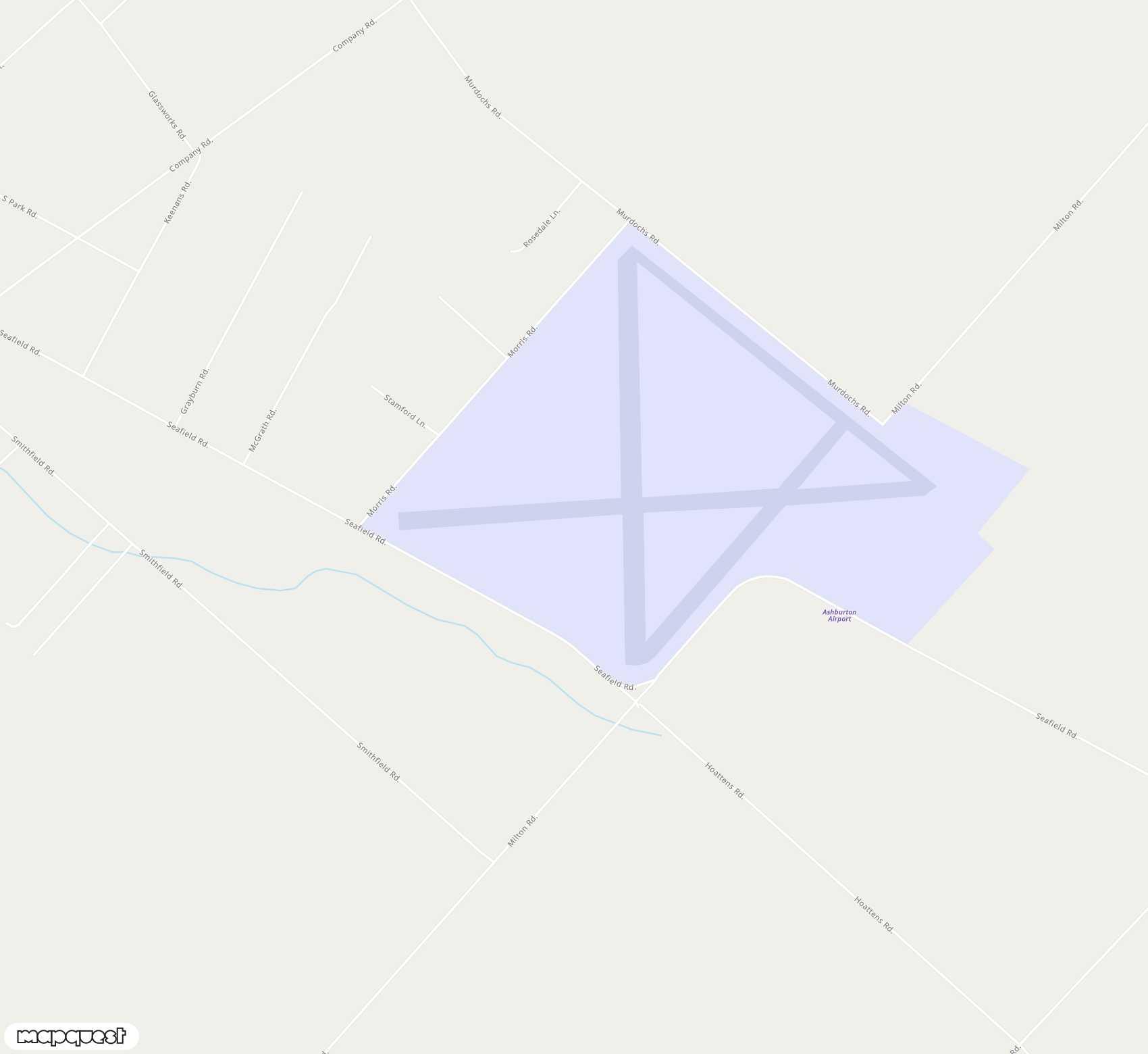 Carte de Ashburton Aerodrome <span>airfield (ASG)</span>