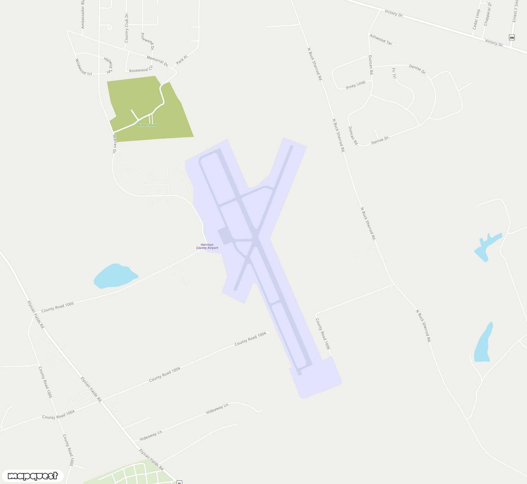 Carte de <span>Aérodrome de </span>Harrison County<span>(ASL)</span>