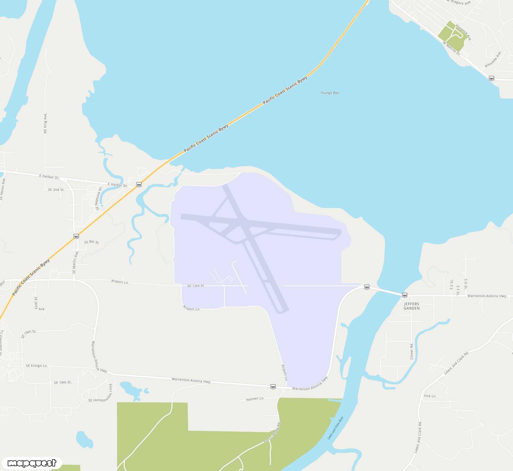 Carte de Astoria Regional <span>airport (AST)</span>