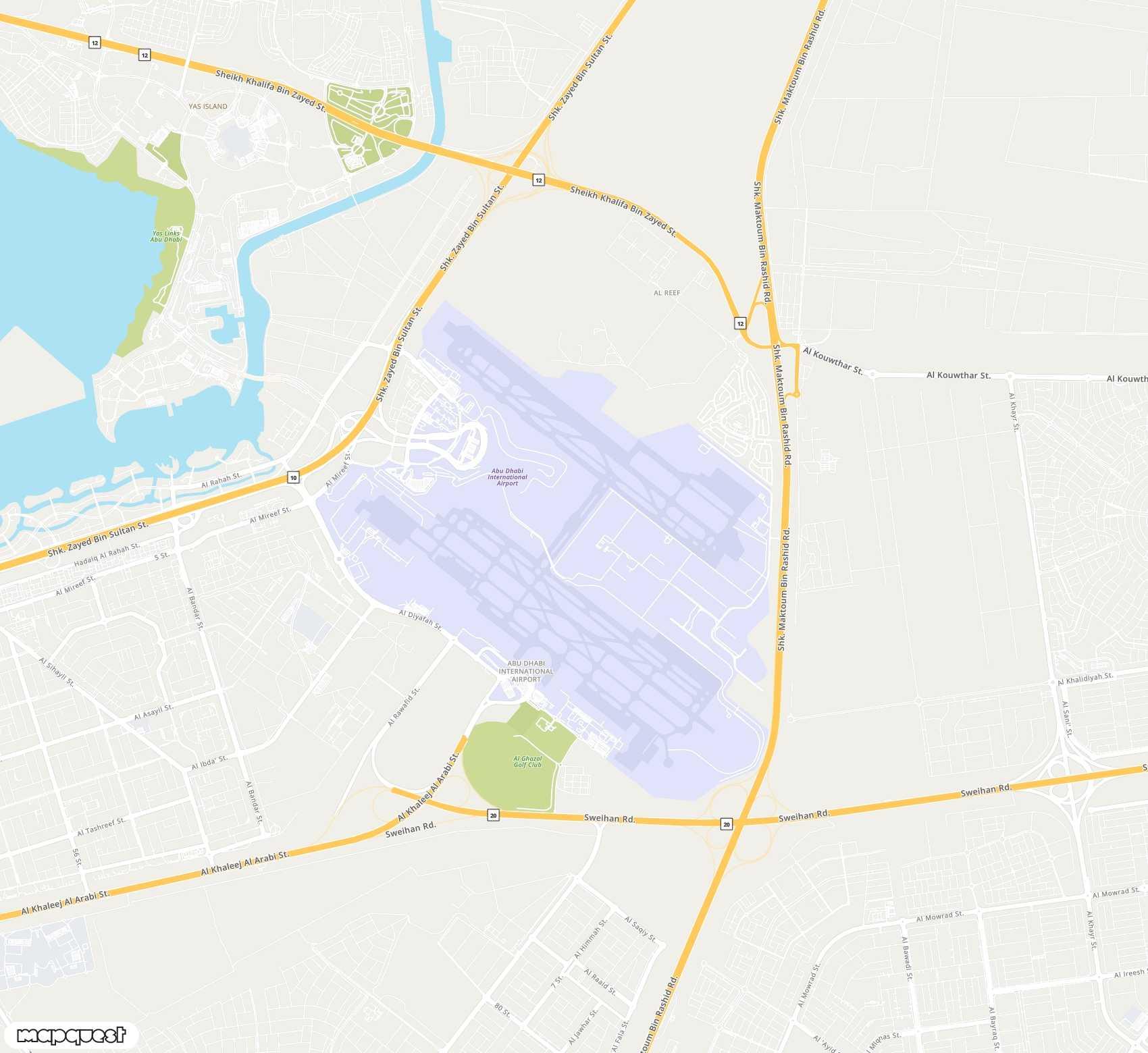 Carte de Abu Dhabi <span>international airport (AUH)</span>