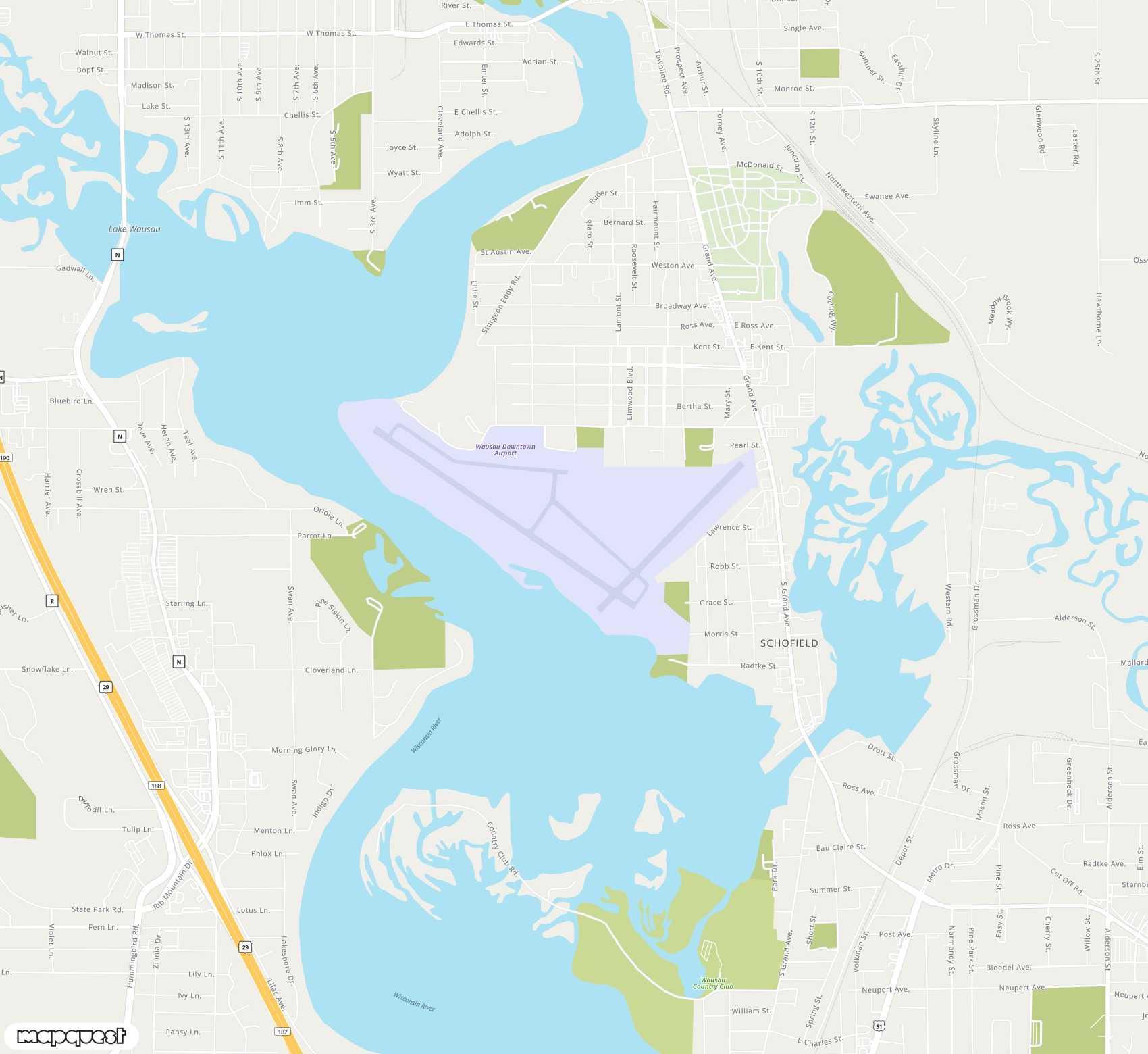 Carte de <span>Aéroport de </span>Wausau Downtown<span>(AUW)</span>