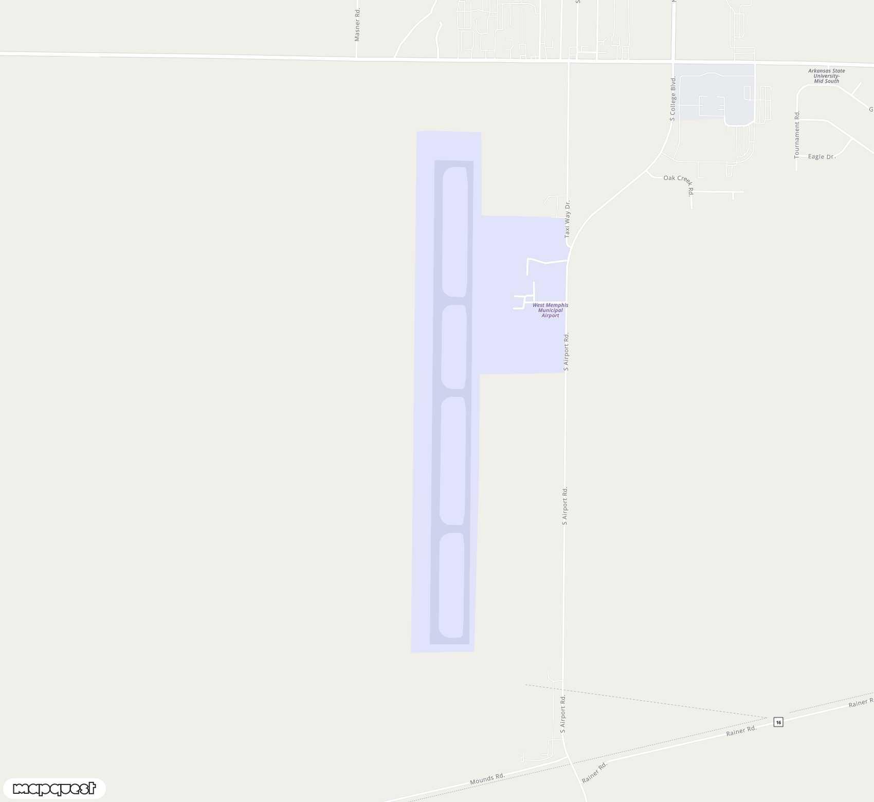 Carte de <span>Aérodrome de </span>West Memphis Municipal<span>(AWM)</span>