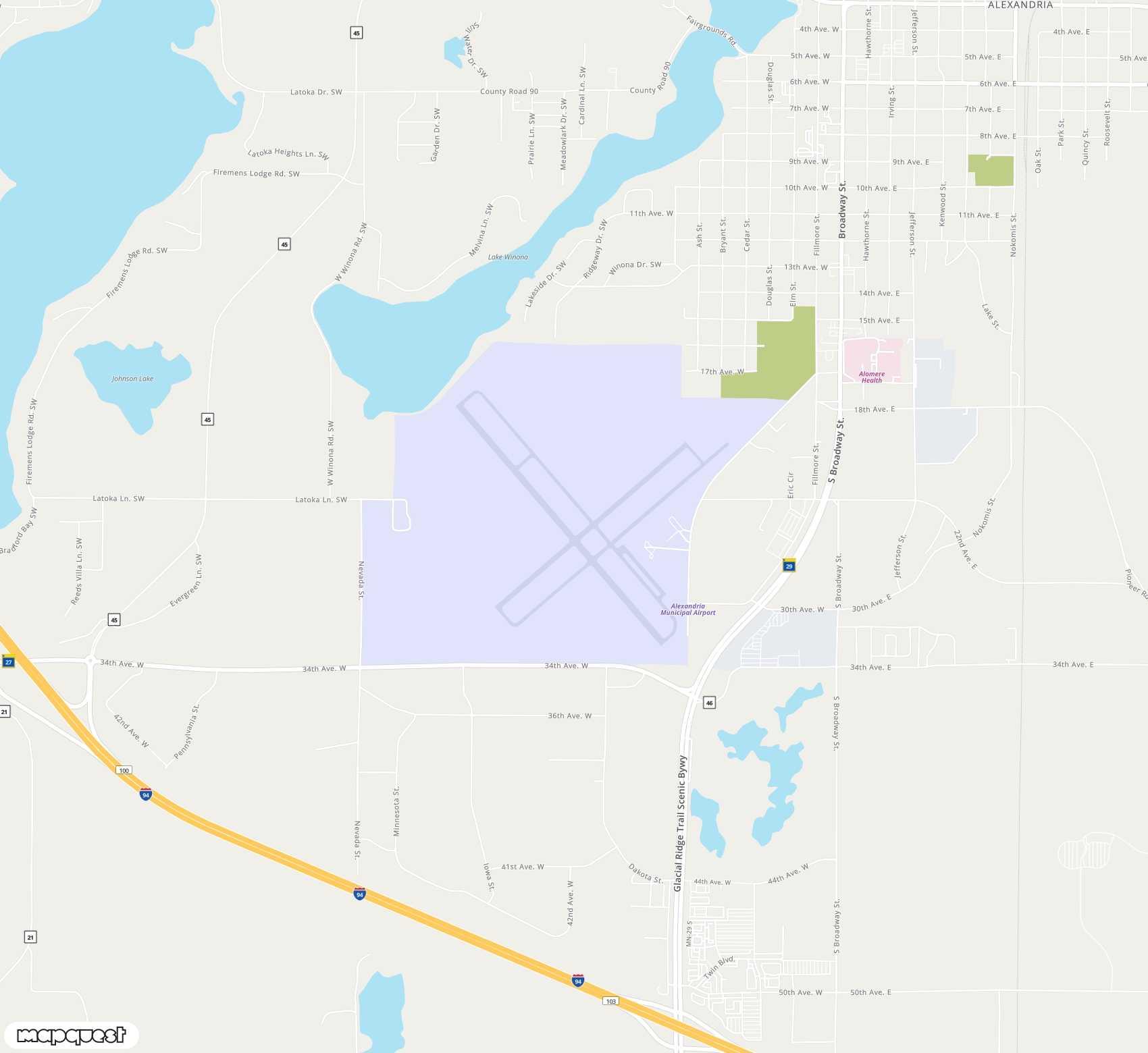 Carte de Chandler Field <span>airport (AXN)</span>
