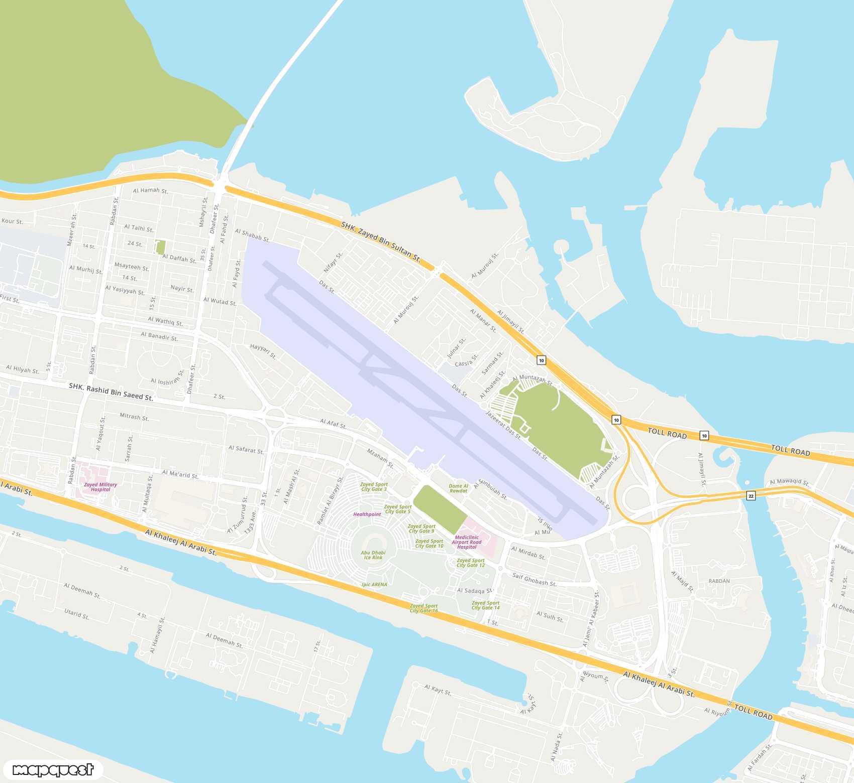 Carte de Al Bateen Executive <span>airport (AZI)</span>