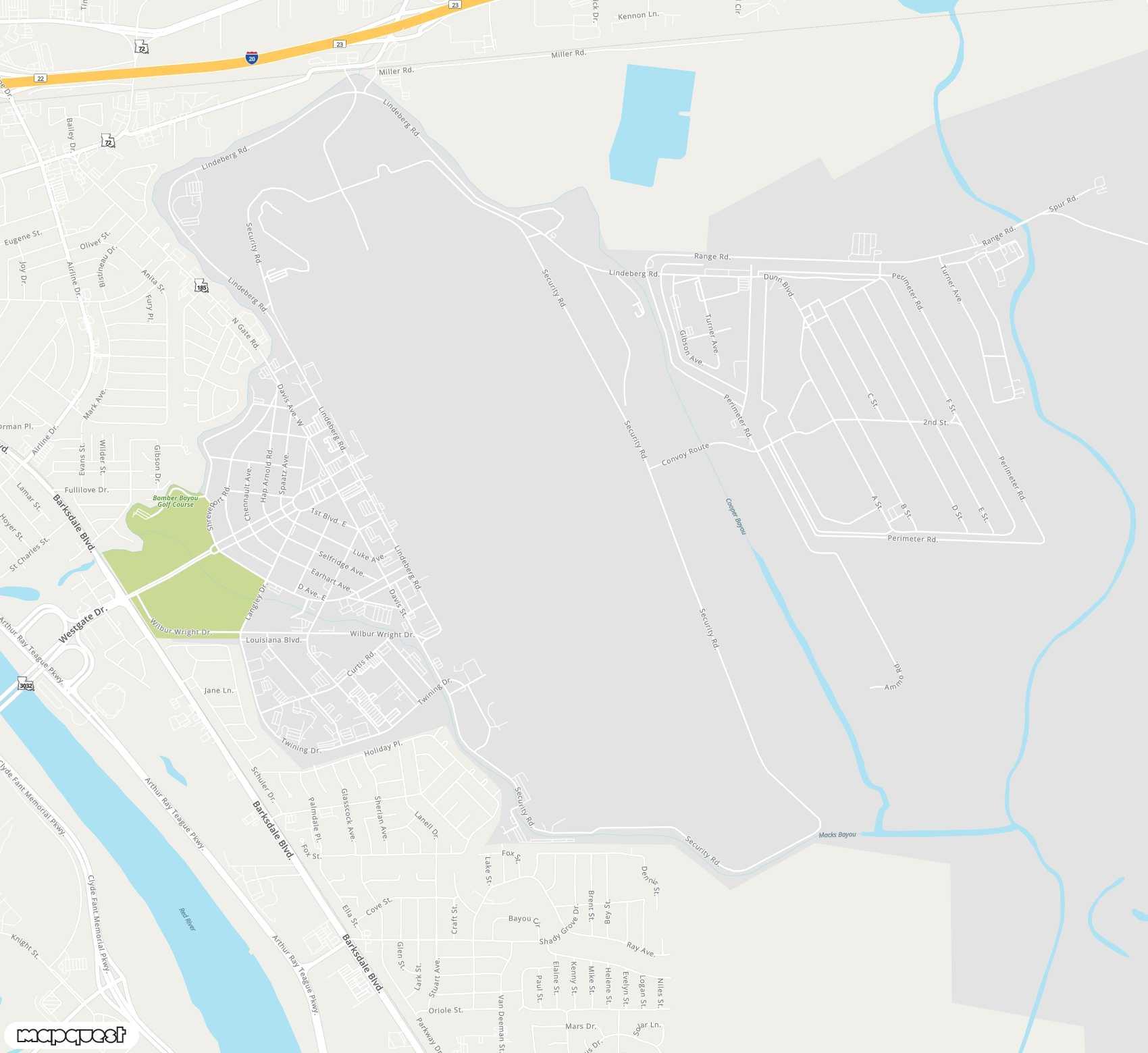 Carte de <span>Aéroport de </span>Barksdale Air Force Base<span>(BAD)</span>