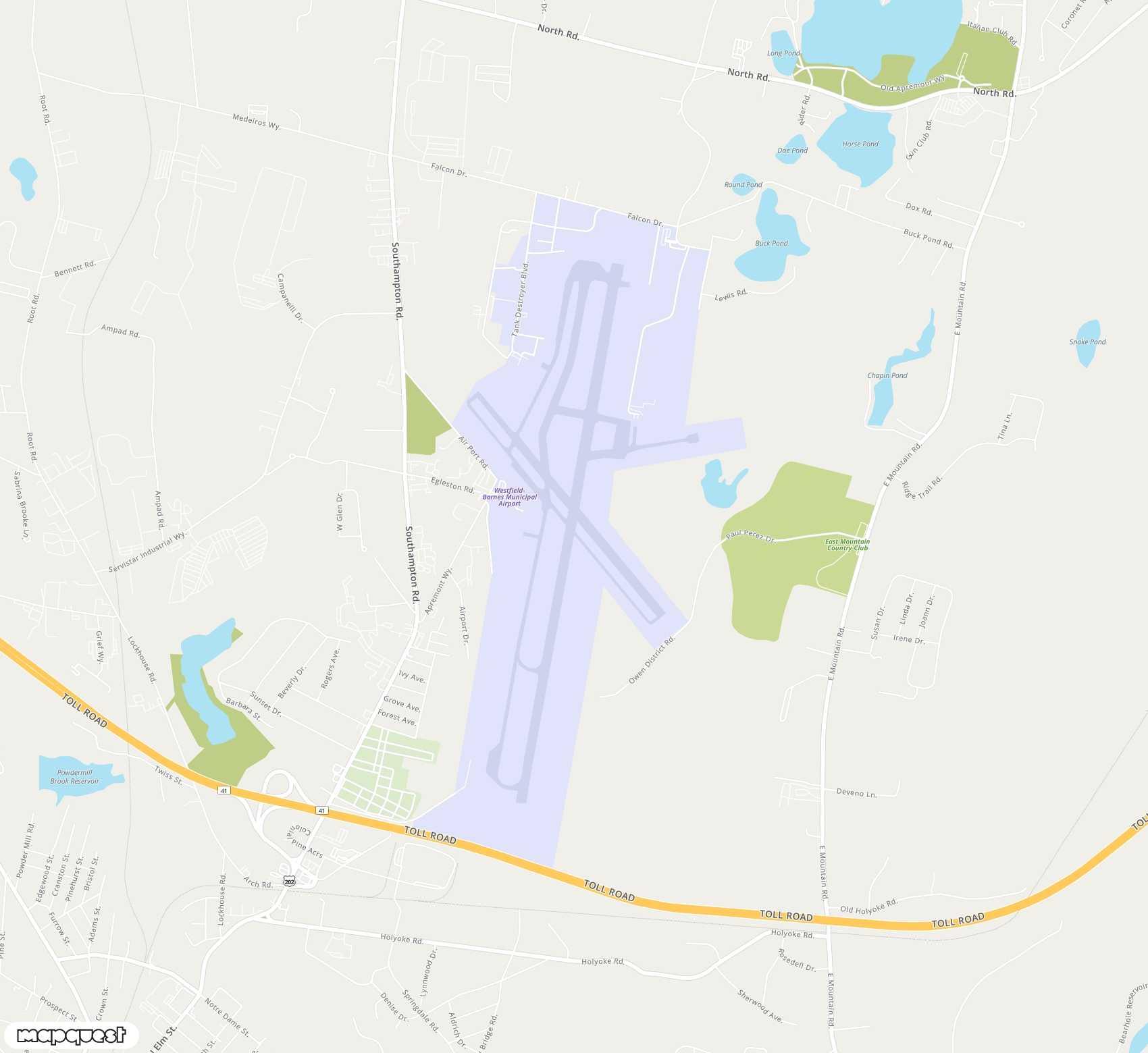 Carte de <span>Aéroport de </span>Westfield-Barnes Regional<span>(BAF)</span>
