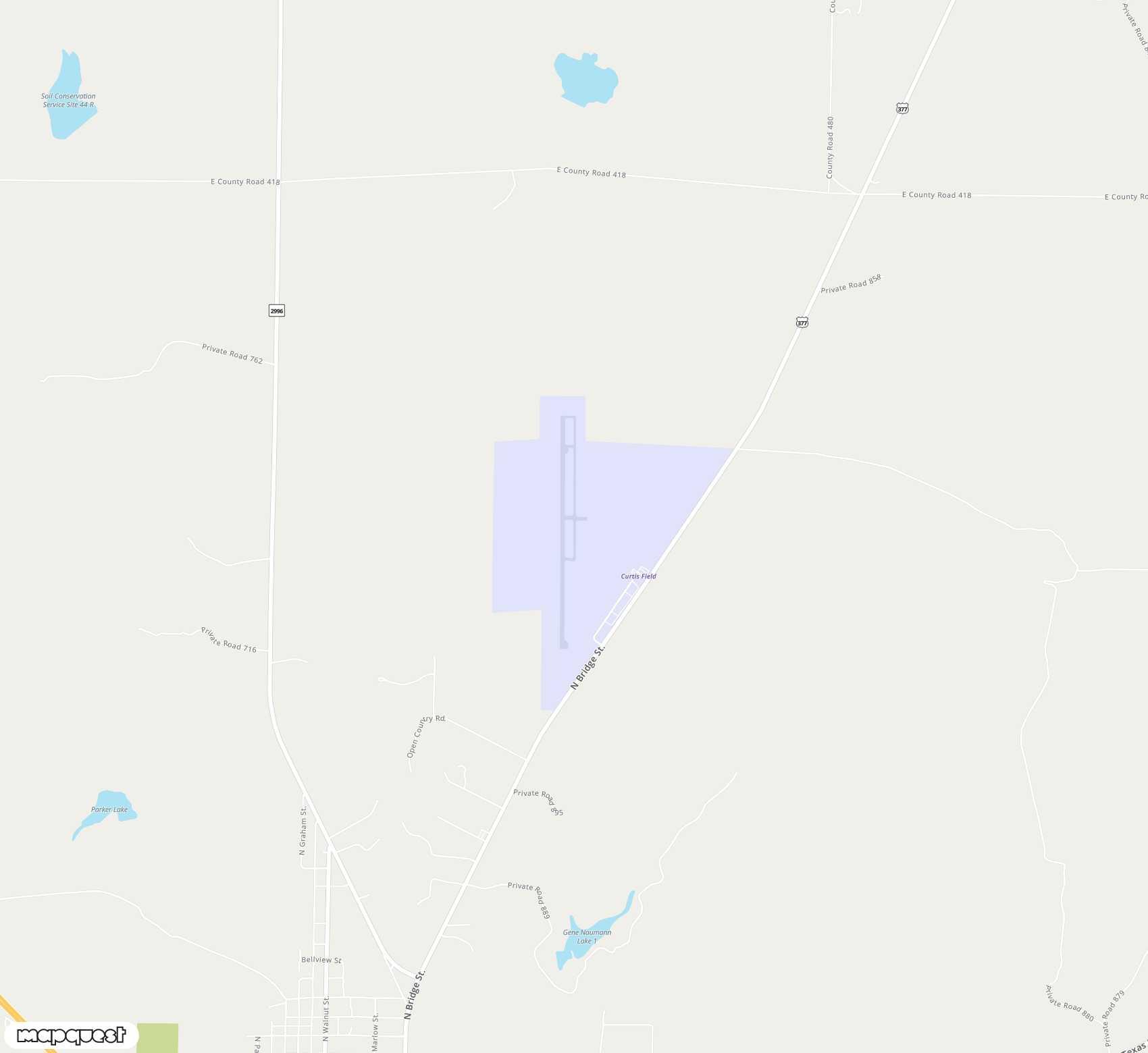 Carte de Curtis Field <span>airport (BBD)</span>