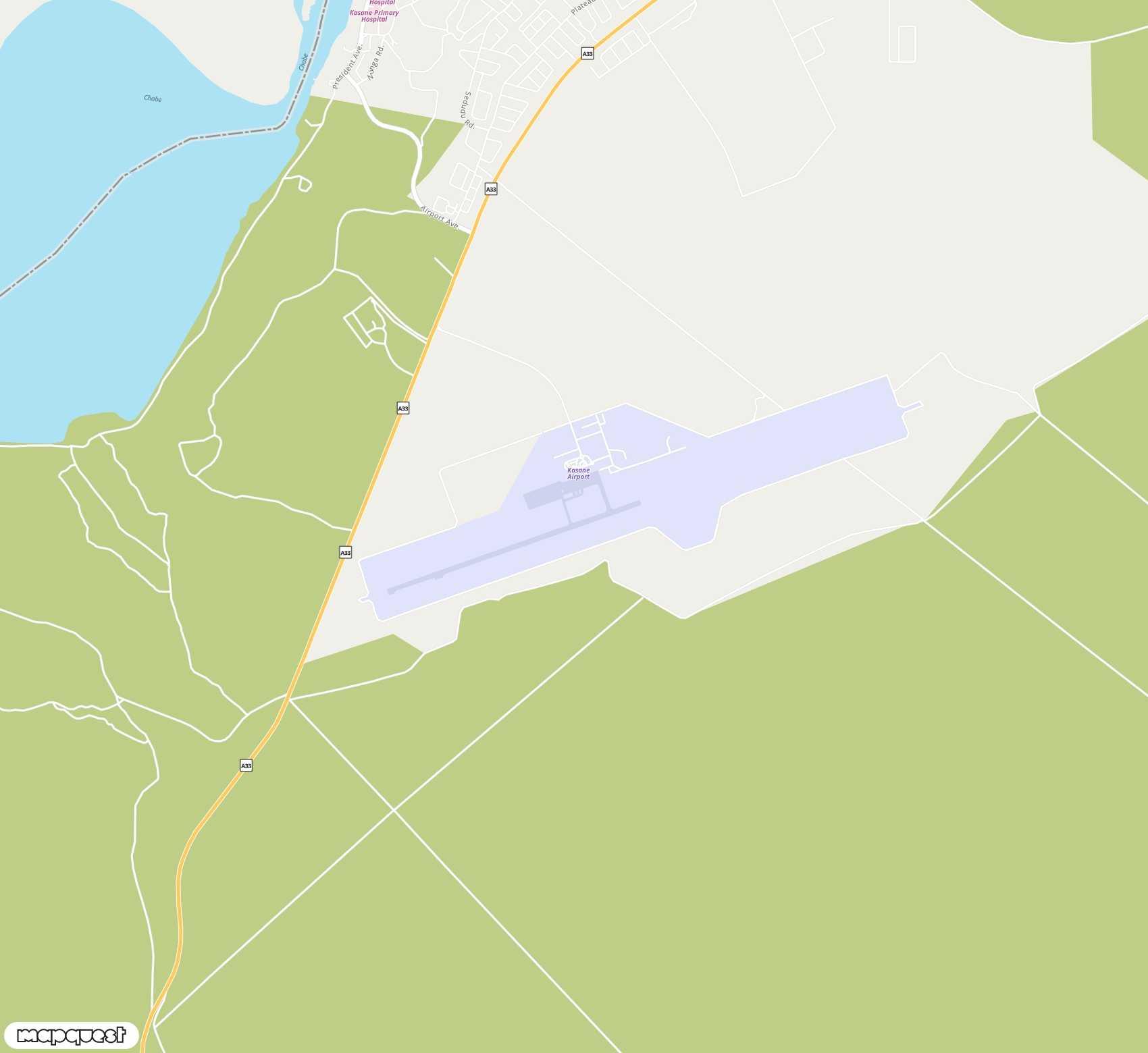 Carte de <span>Aéroport de </span>Kasane<span>(BBK)</span>