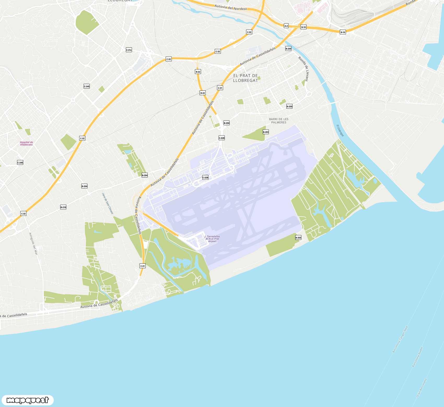 Carte de Josep Tarradellas Barcelona-El Prat <span>international airport (BCN)</span>