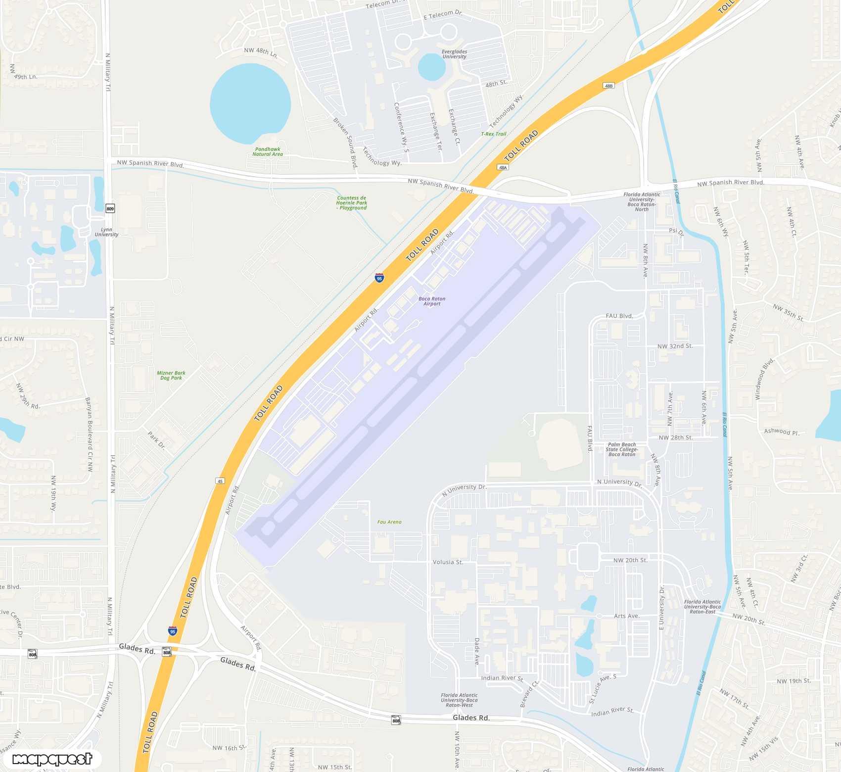 Carte de <span>Aérodrome de </span>Boca Raton<span>(BCT)</span>