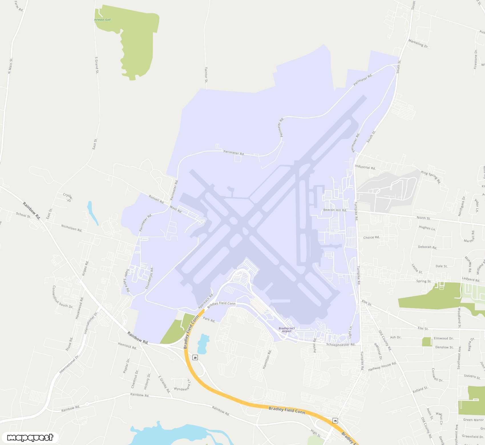 Carte de <span>Aéroport de </span>Bradley<span>(BDL)</span>