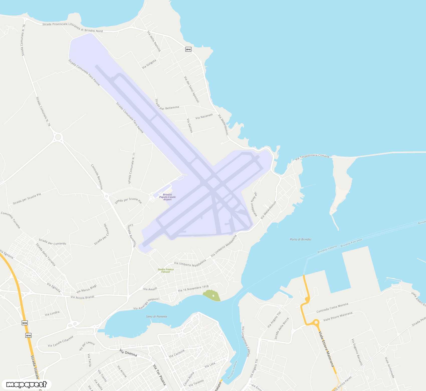 Carte de <span>Aéroport de </span>Brindisi<span>(BDS)</span>