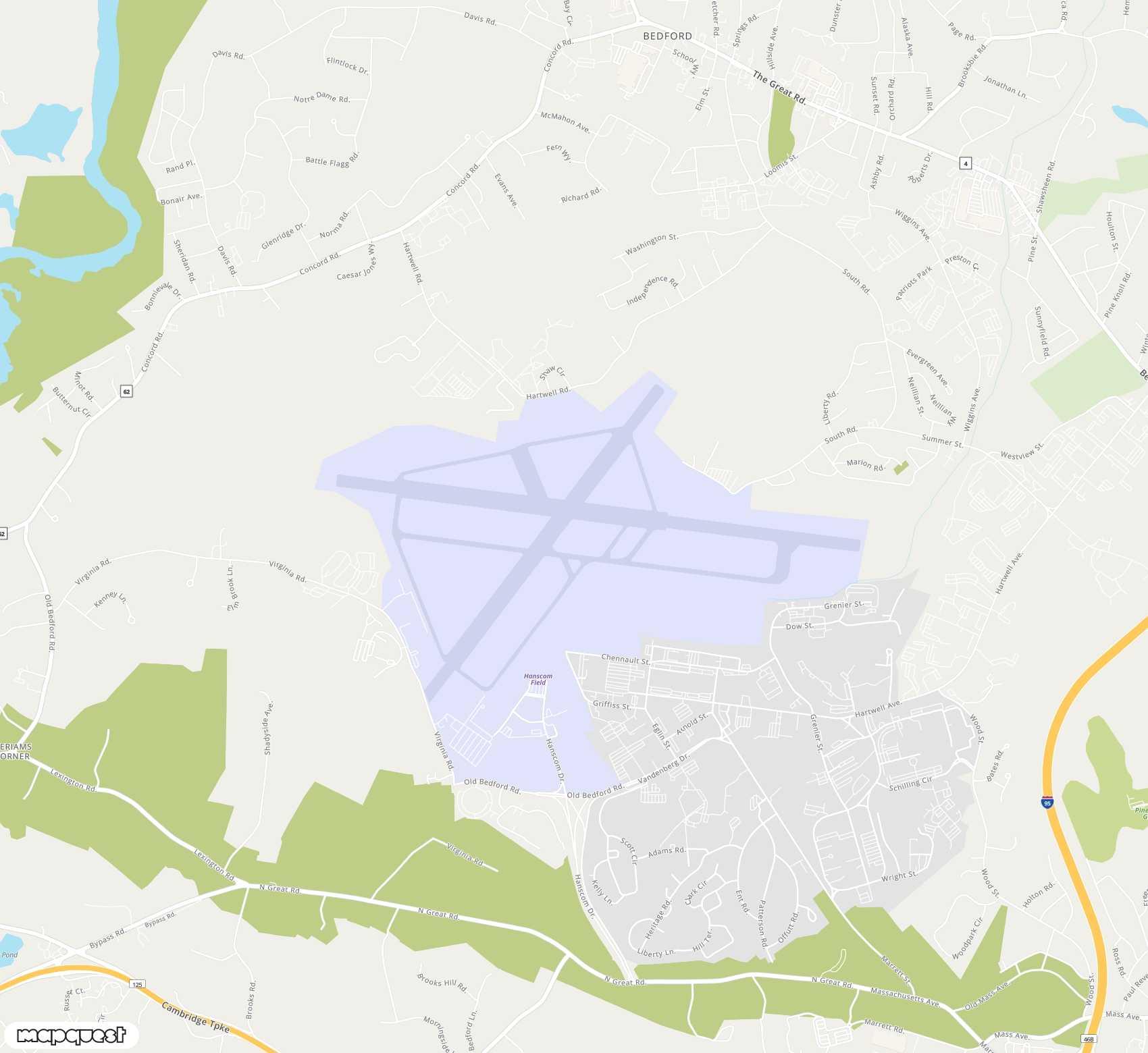 Carte de <span>Aéroport de </span>Laurence G Hanscom Field<span>(BED)</span>