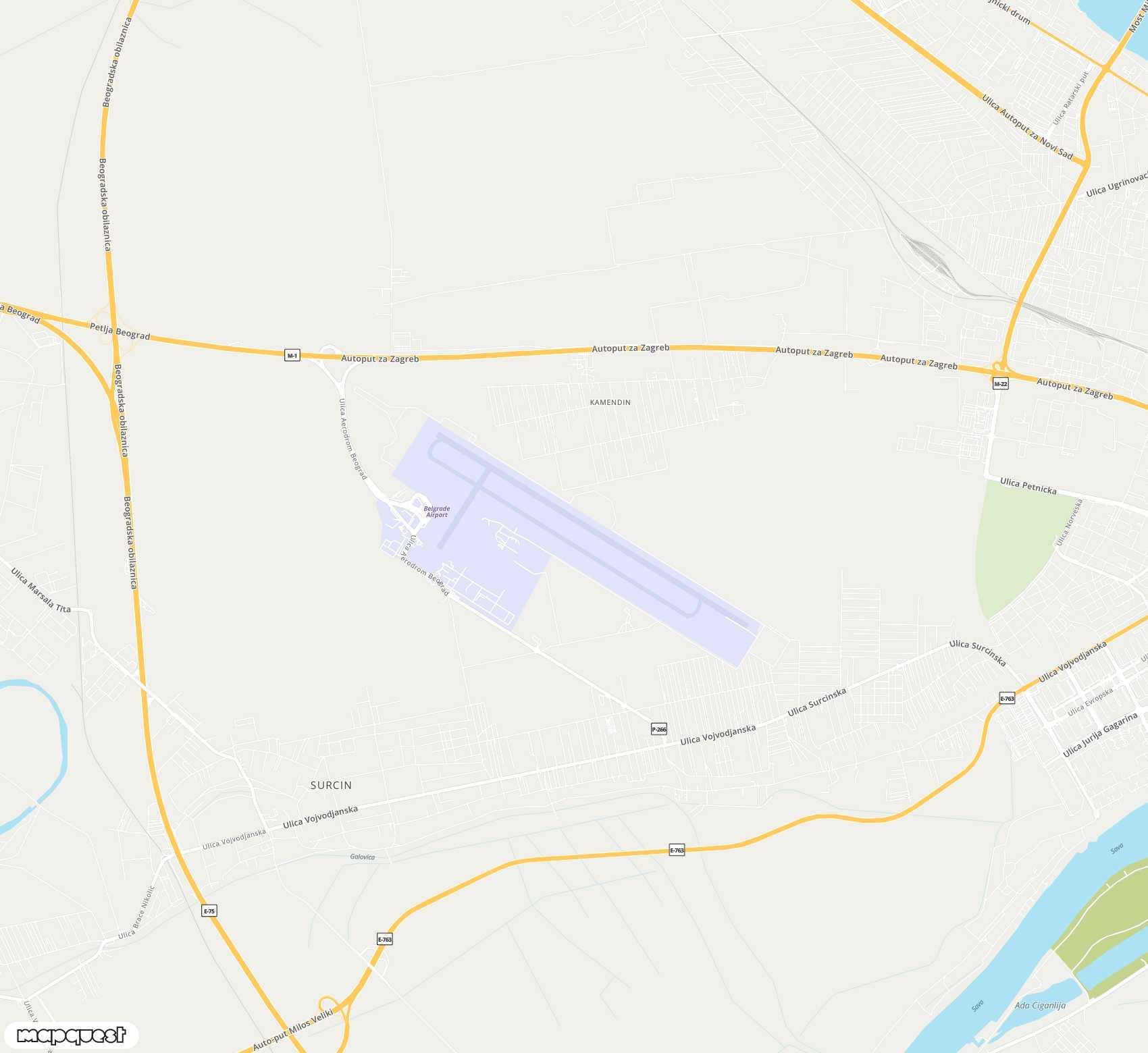 Carte de Belgrade Nikola Tesla <span>international airport (BEG)</span>