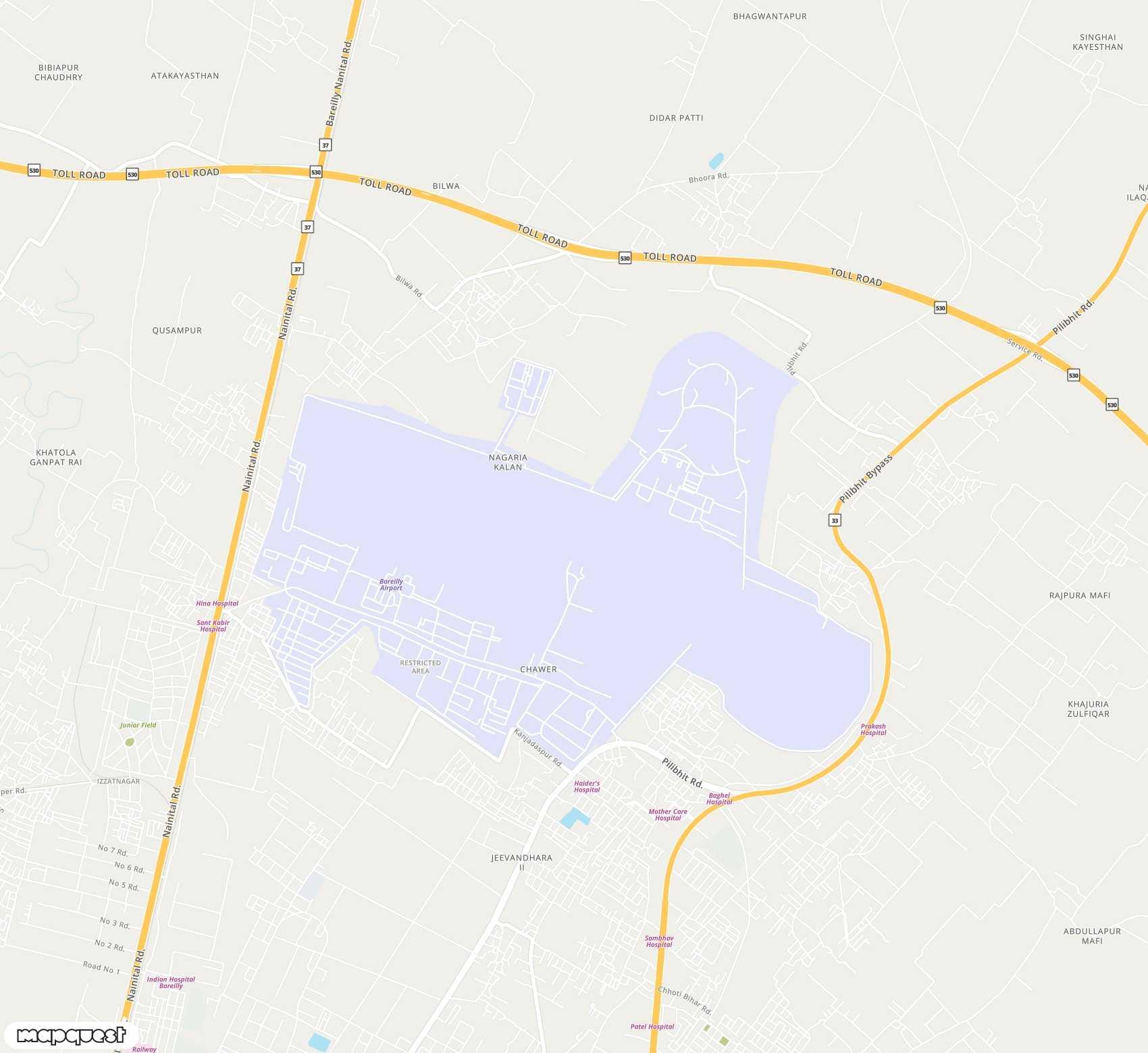 Carte de Bareilly Air Force Station <span>airport (BEK)</span>