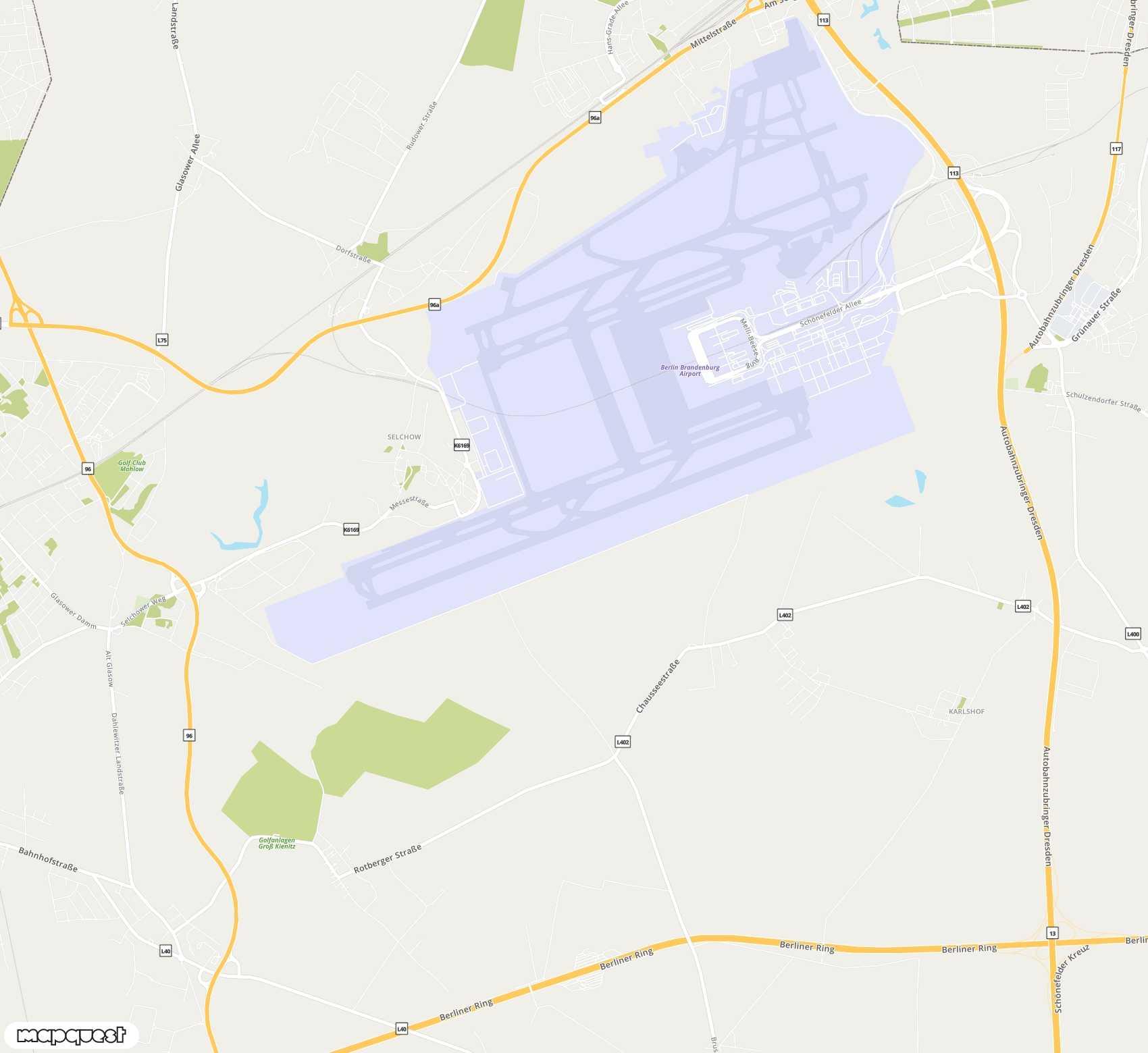 Carte de Berlin Brandenburg <span>international airport (BER)</span>