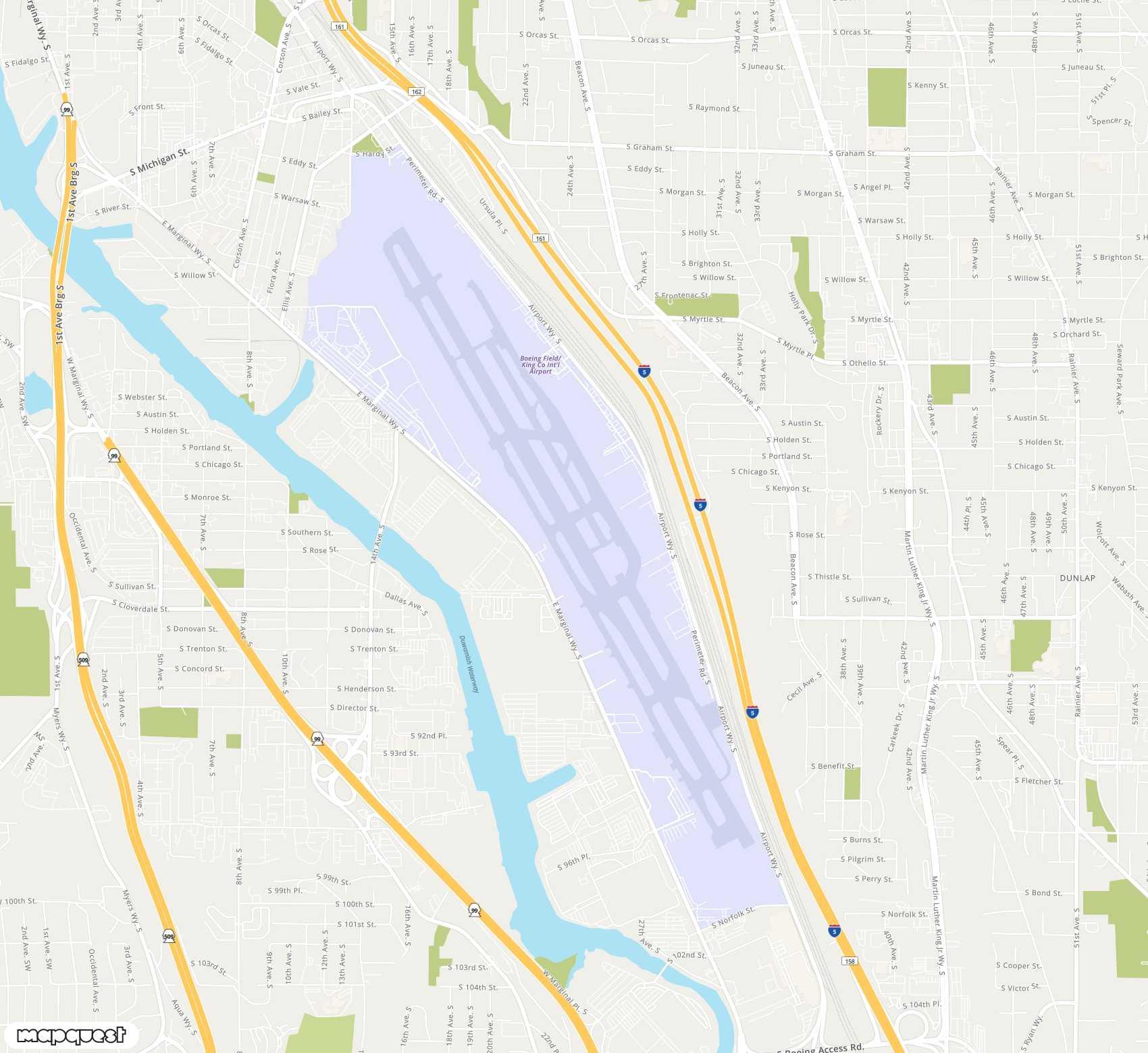 Carte de Boeing Field King County <span>airport (BFI)</span>