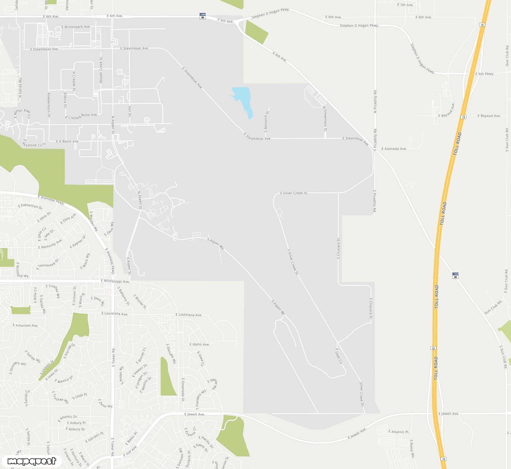 Carte de <span>Aéroport de </span>Buckley Space Force Base<span>(BFK)</span>