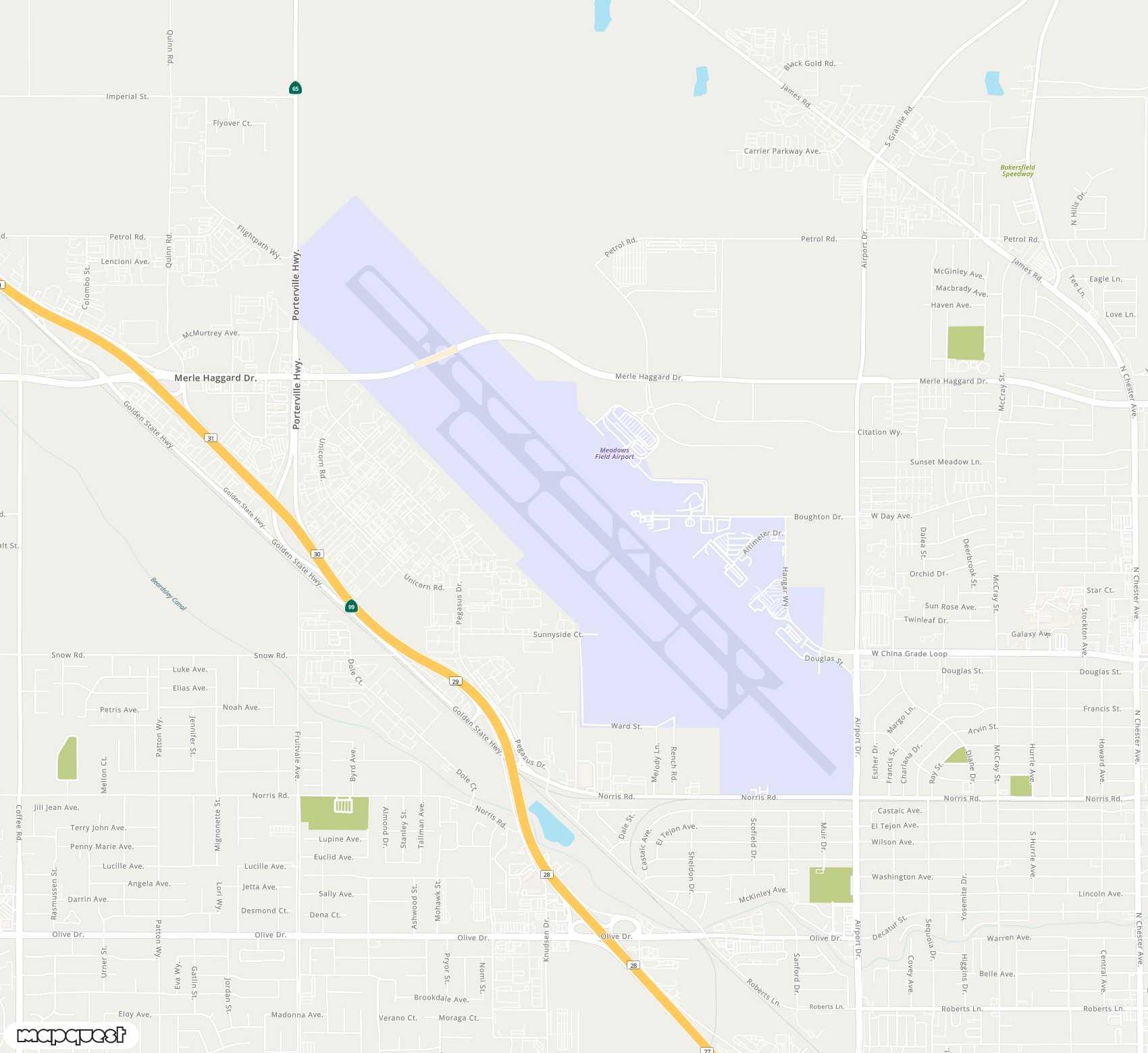 Carte de <span>Aéroport de </span>Meadows Field<span>(BFL)</span>