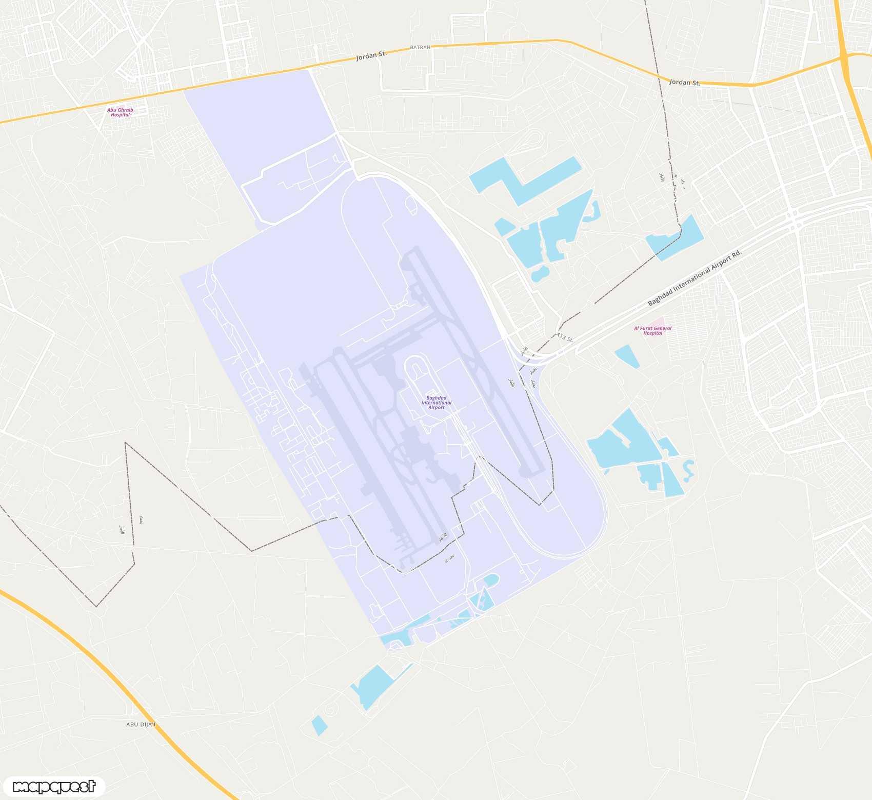 Carte de Baghdad / New Al Muthana Air Base <span>international airport (BGW)</span>