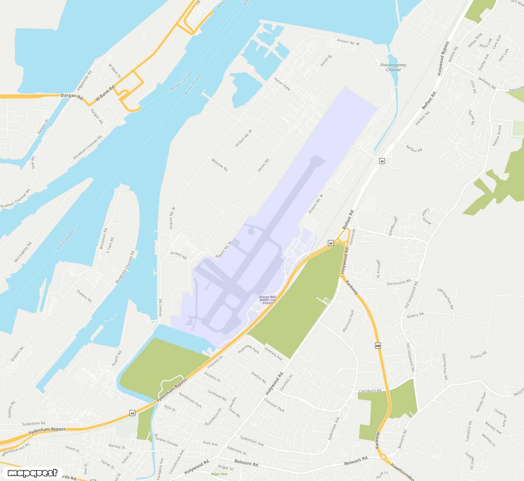 Carte de George Best Belfast City <span>airport (BHD)</span>