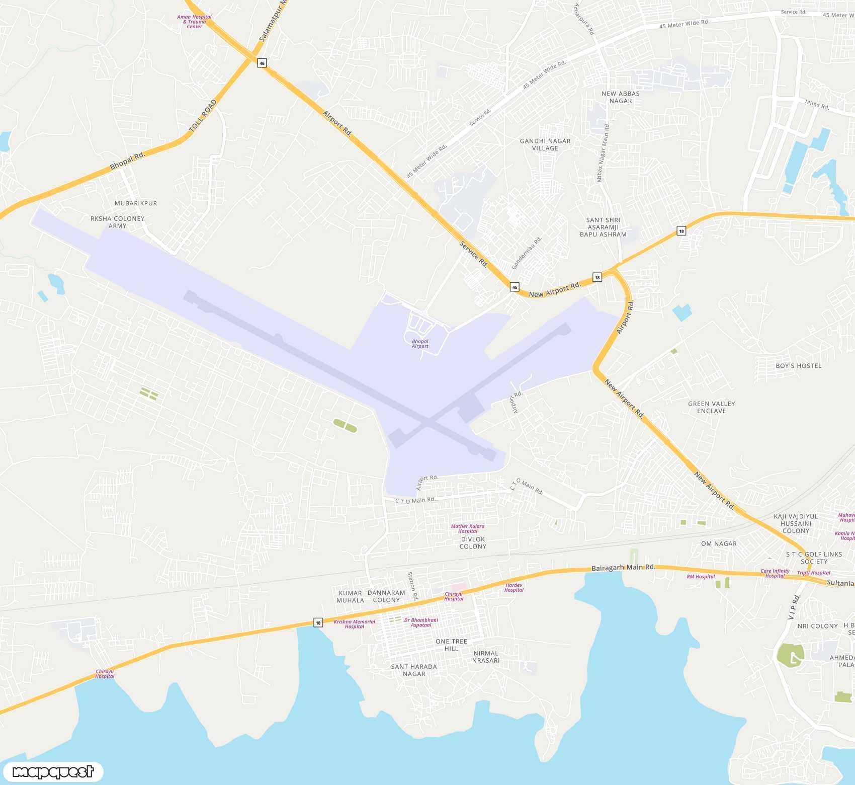 Carte de Raja Bhoj <span>airport (BHO)</span>