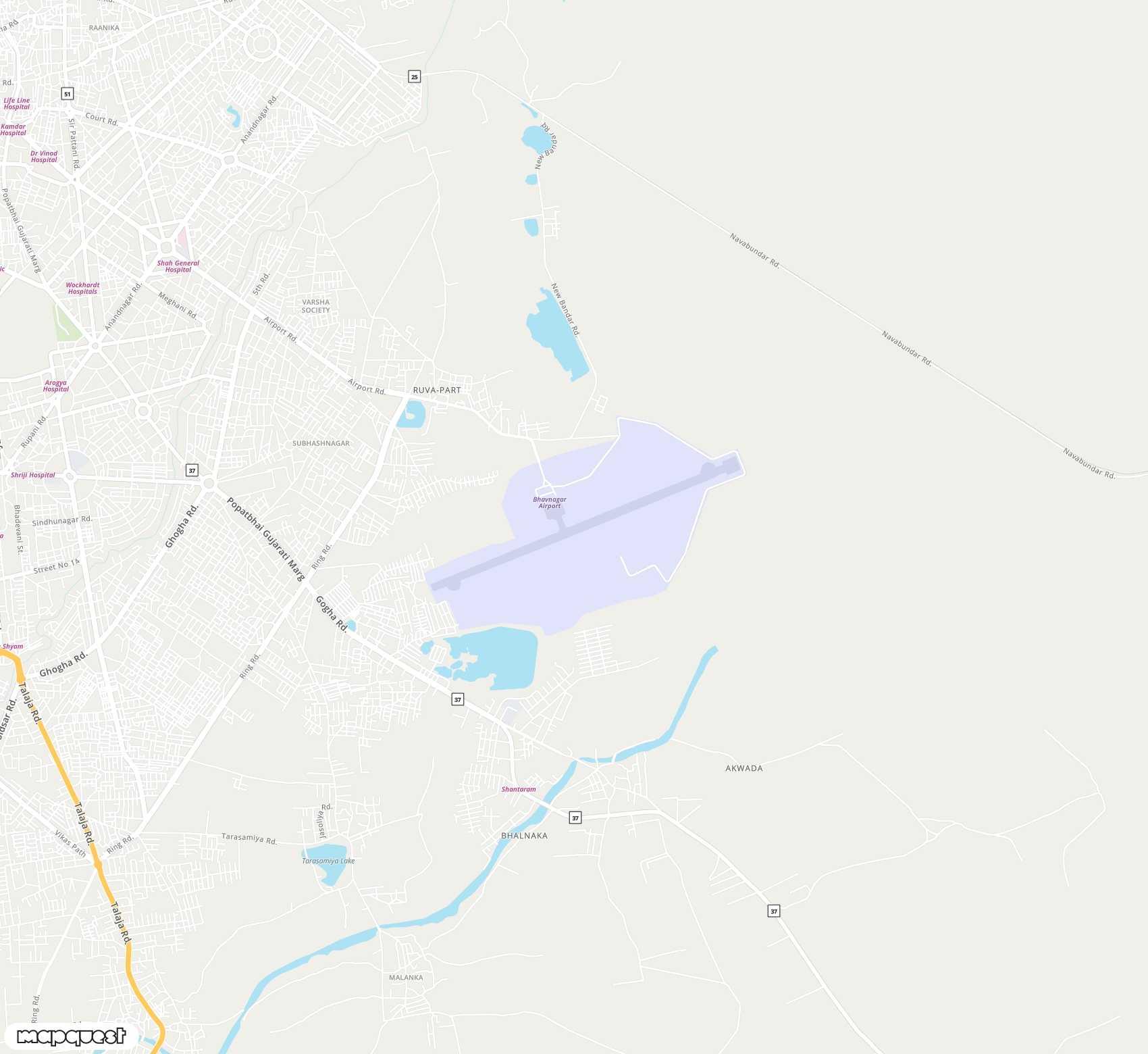 Carte de Bhavnagar <span>airport (BHU)</span>