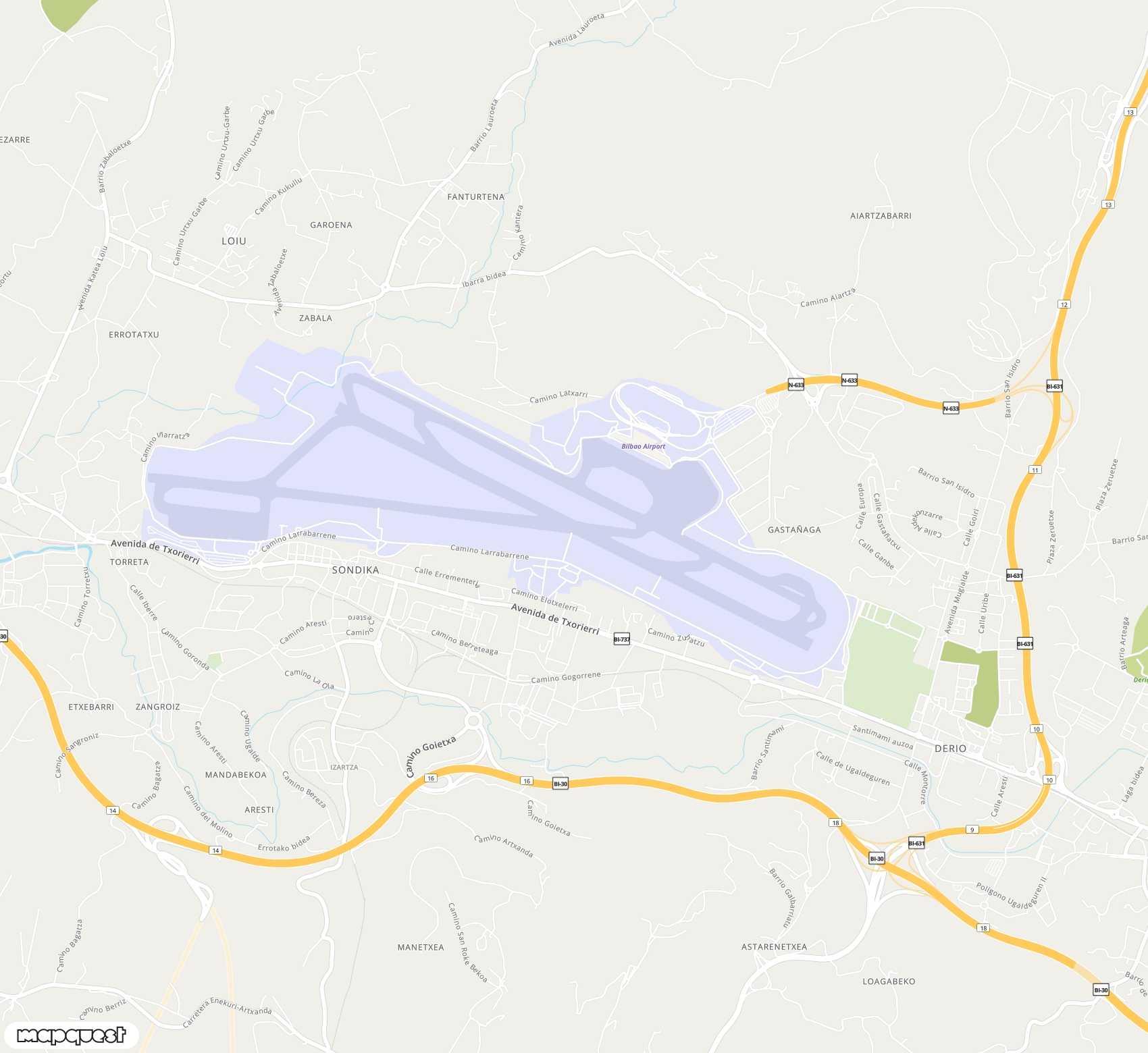 Carte de Bilbao <span>airport (BIO)</span>