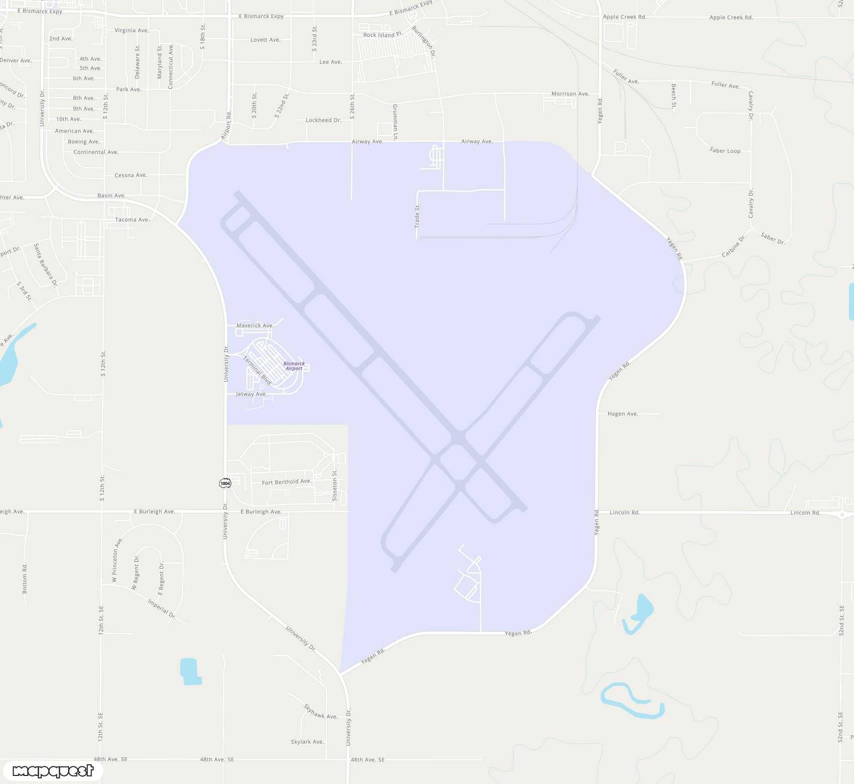 Carte de Bismarck Municipal <span>airport (BIS)</span>